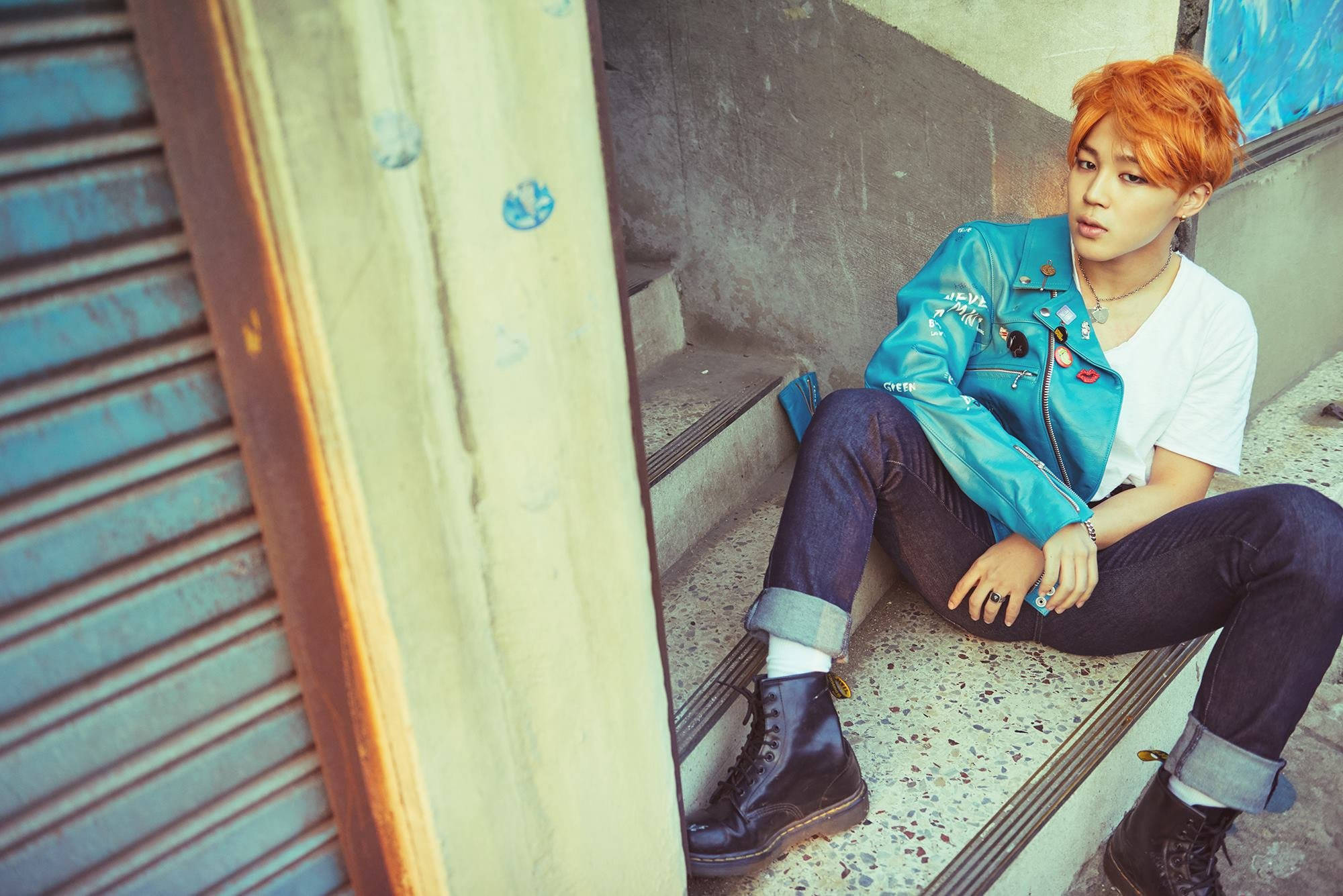 BTS ג'ימין שיער כתום אסתטי טפט