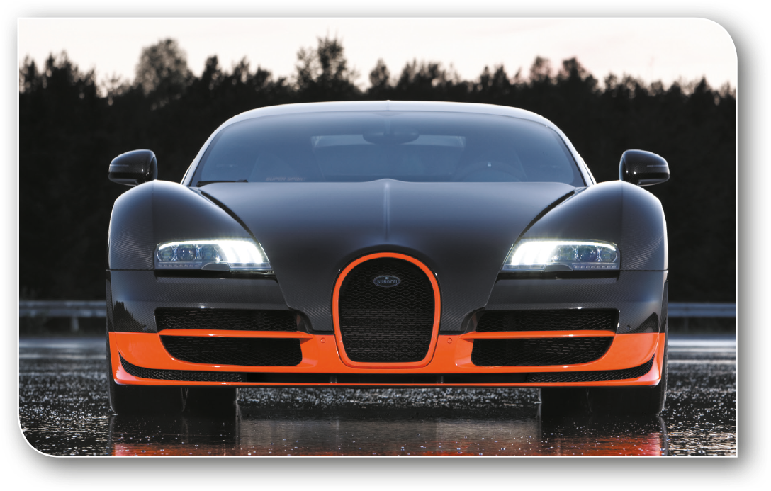 Bugatti Veyron כתום שחור מבט קדמי טפט