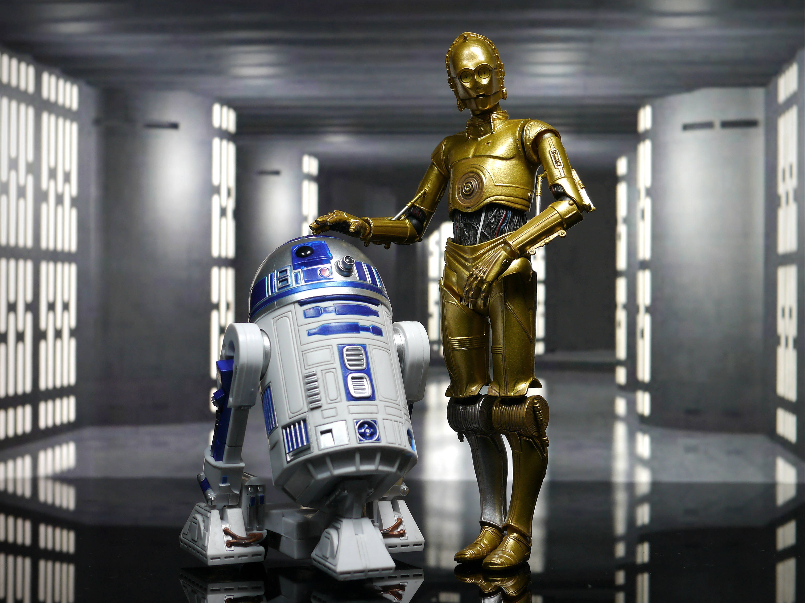 דרואידים C3PO ו-R2D2 חברים טפט