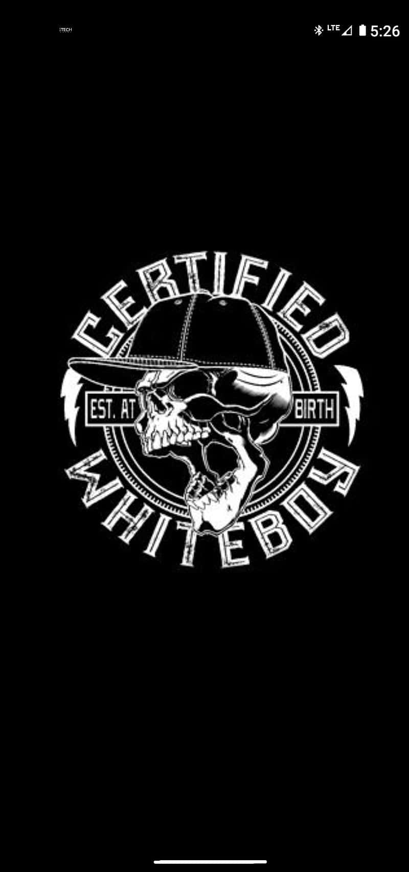 לוגו 'Certified White Boy' על רקע כהה טפט