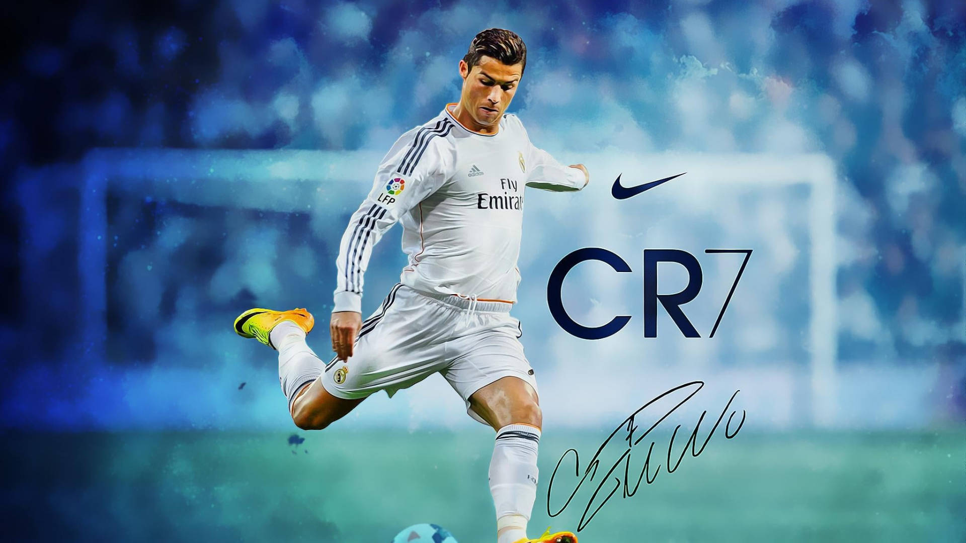 רקע כחול מופשט של CR7 ב-HD טפט