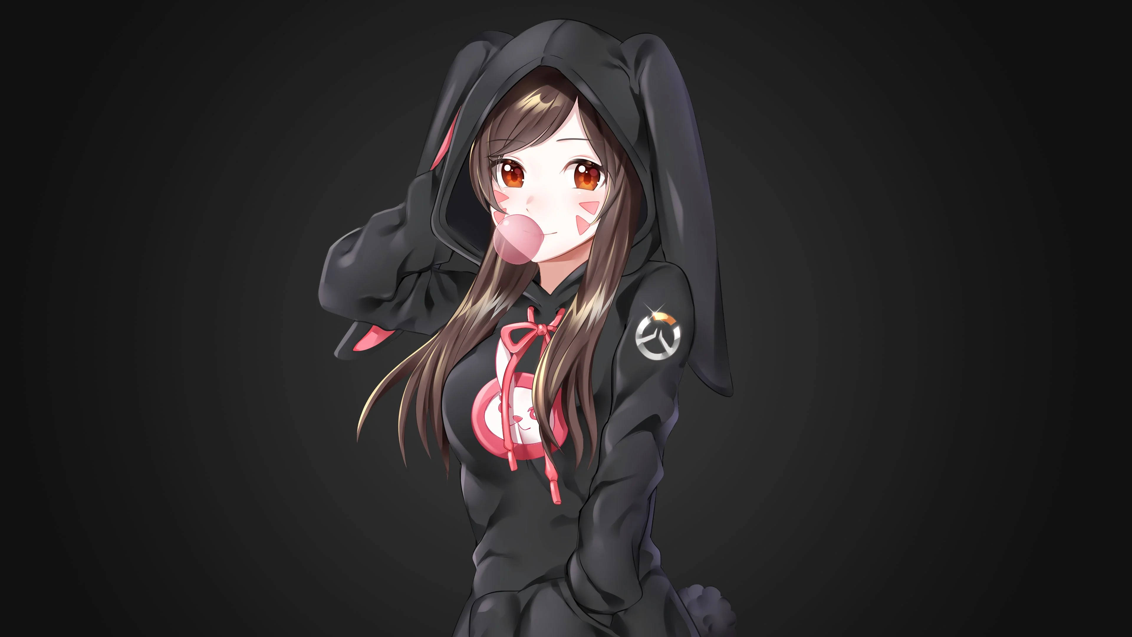נערת אנימי עם הודי D.Va טפט