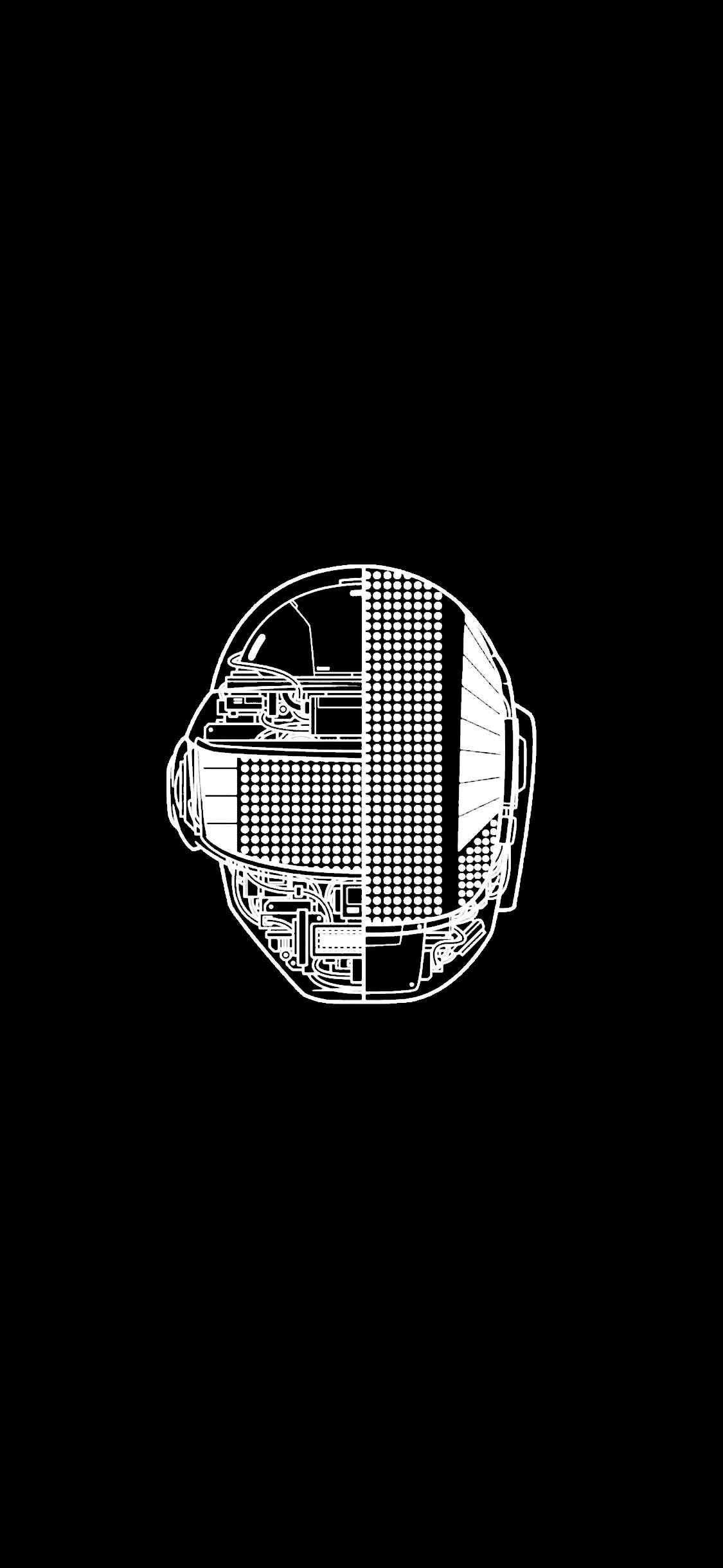 Daft Punk שחור טהור HD מסך טלפון טפט