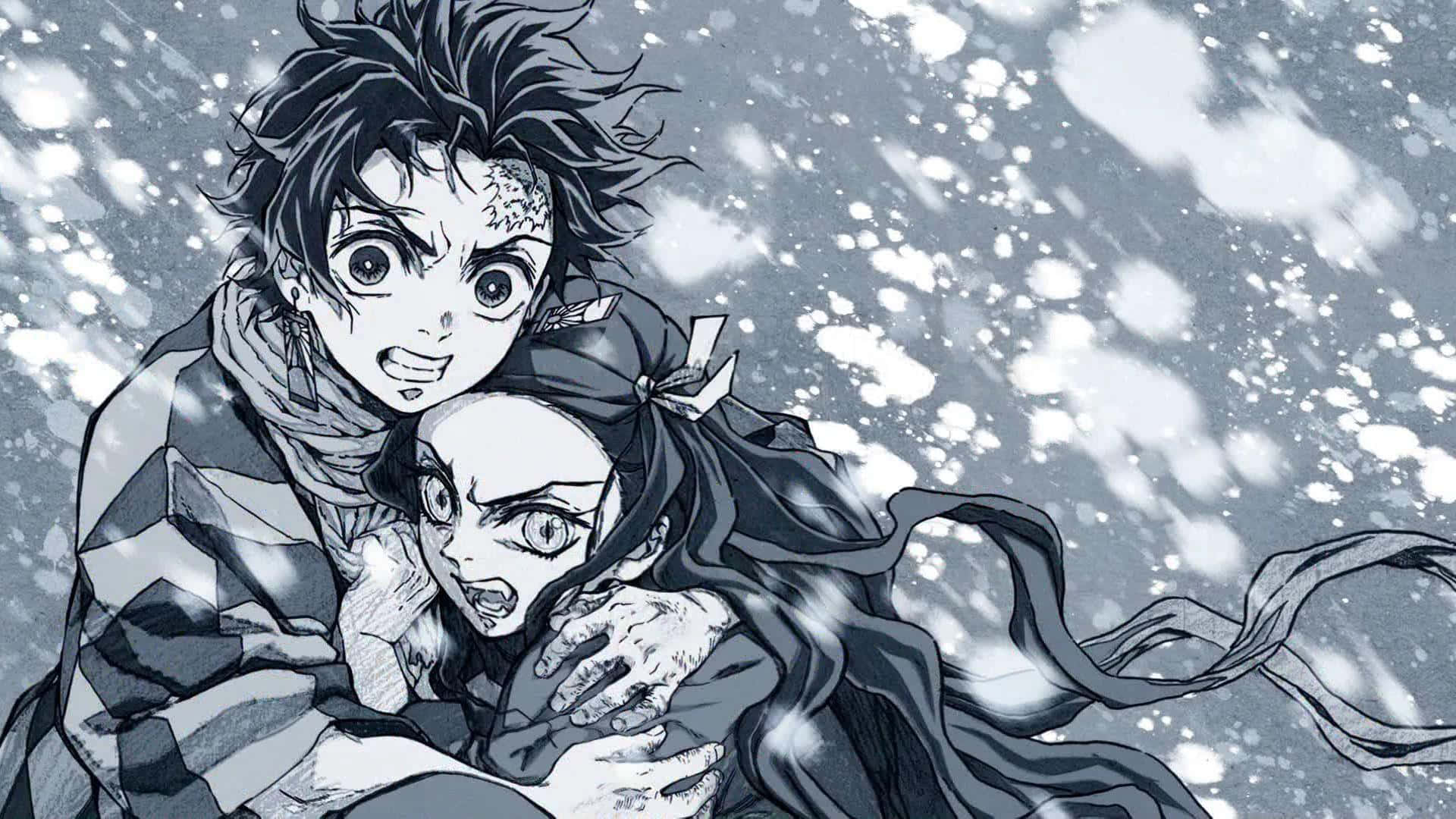 איור דיגיטלי של מאנגת Demon Slayer טפט