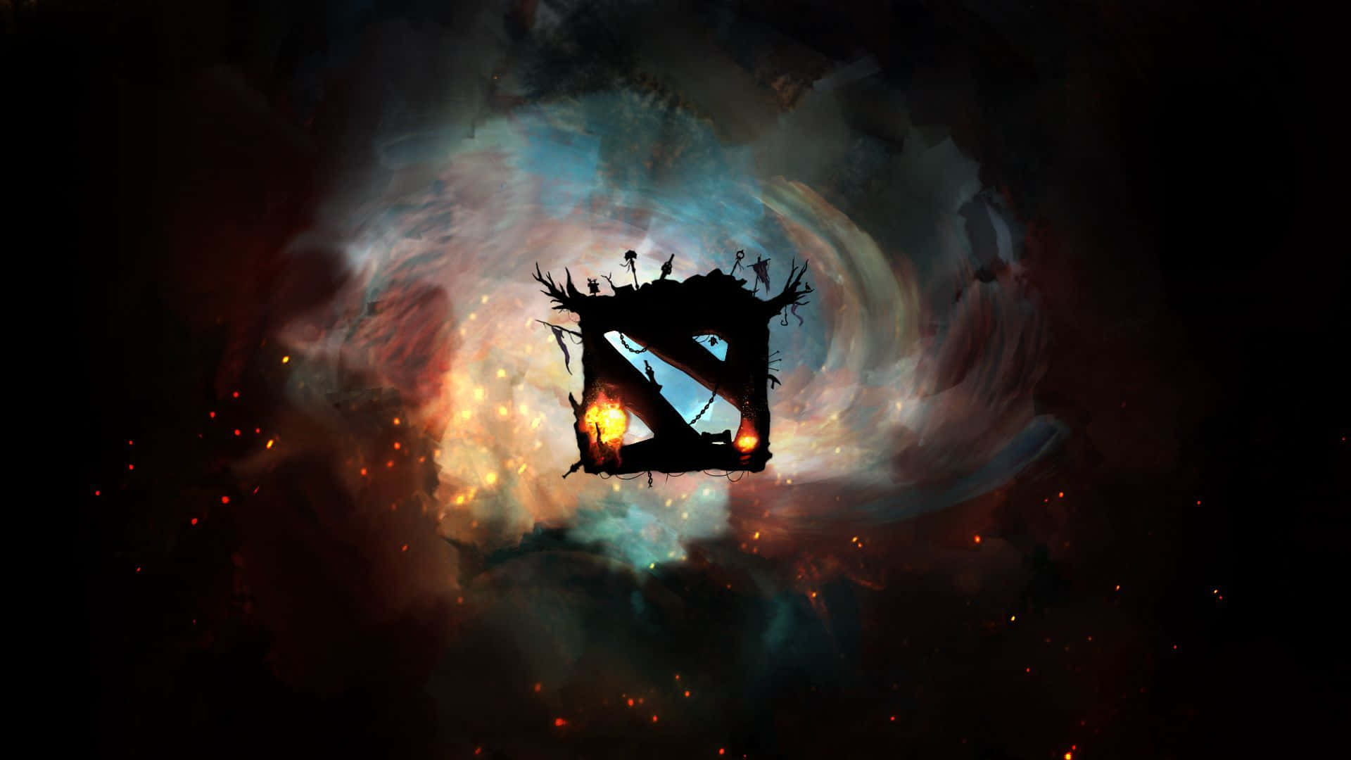 לוגו Dota אש ועשן טפט