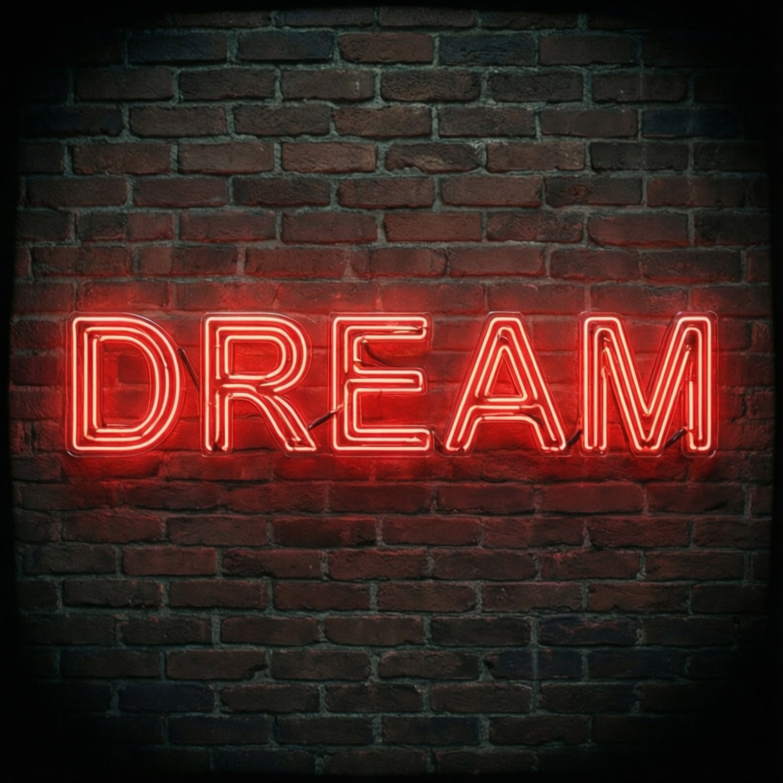 שלט ניאון אדום 'DREAM' טפט