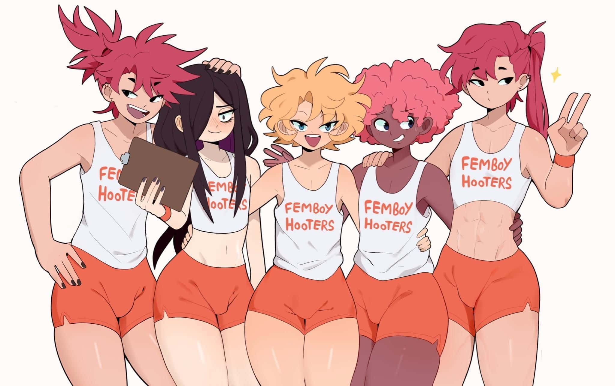 שיר Femboy Hooters Yung Waifu טפט