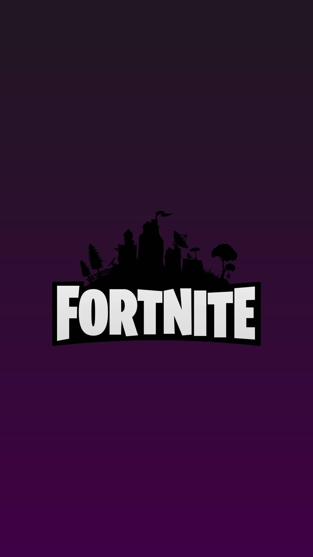 לוגו מינימלי של Fortnite על רקע סגול טפט