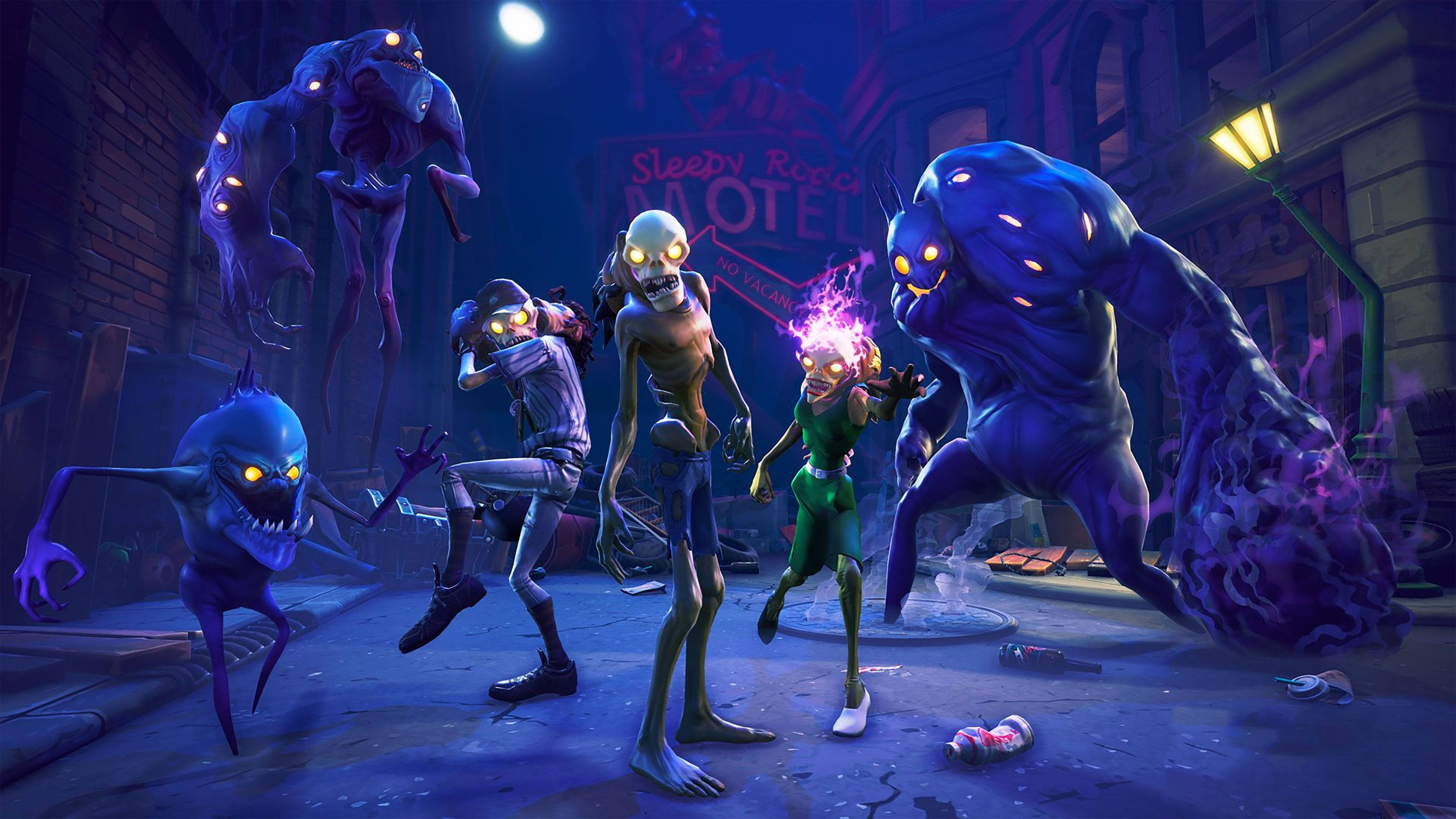התכוננו לקרב נגד זומבים ובוסי-מיני ב-Fortnite טפט