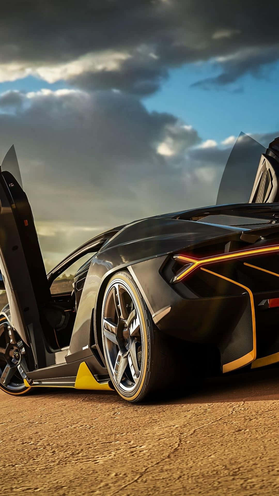 מכונית למבורגיני שחורה Forza Horizon 3 טפט