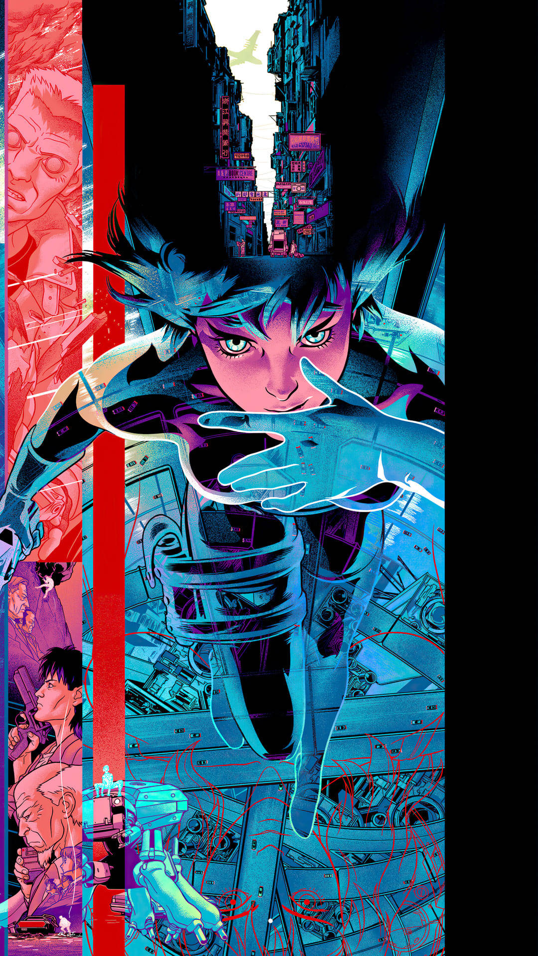 אנימה מגניב לטלפון Ghost In The Shell מופשט טפט