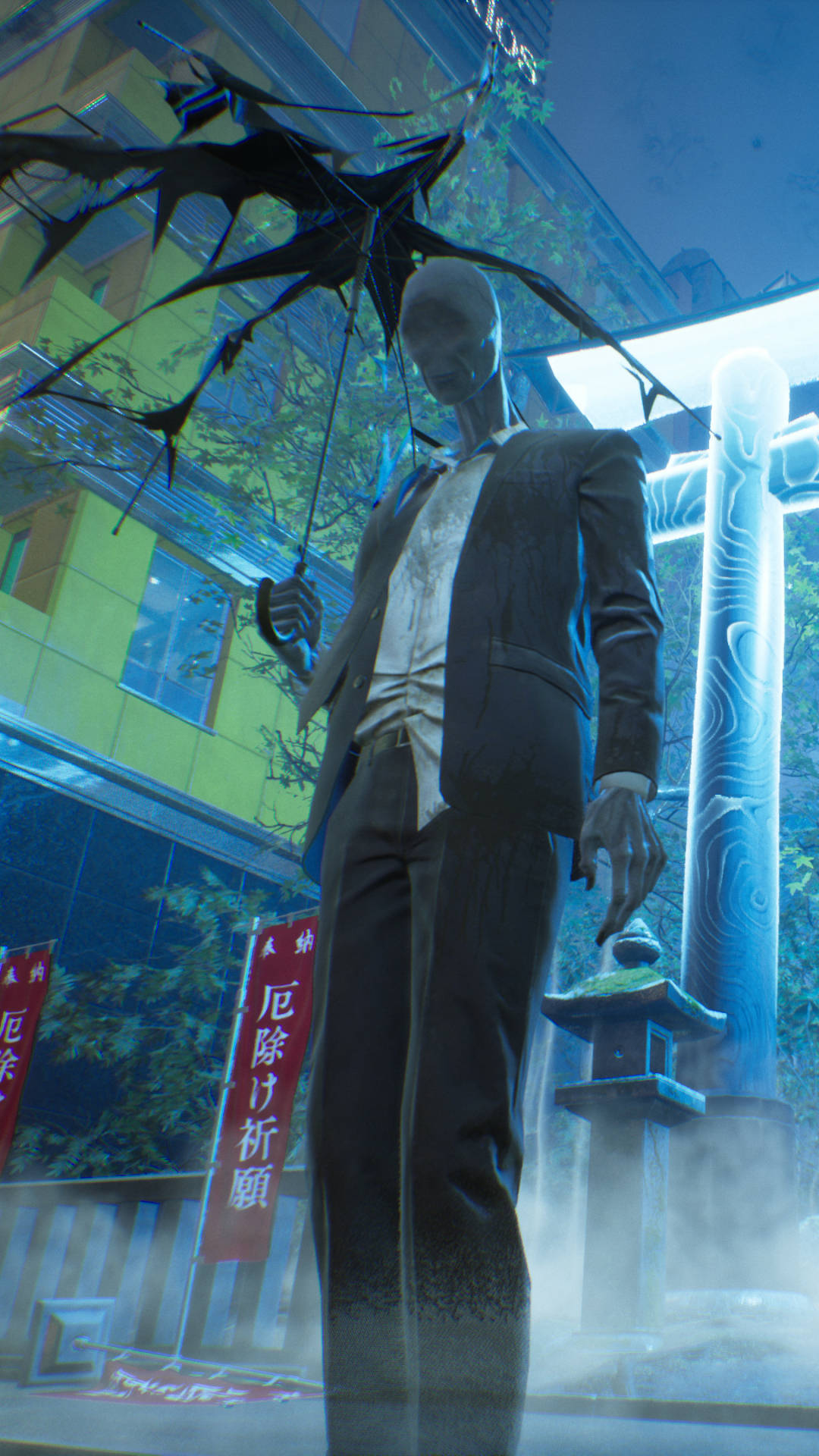 Ghostwire Tokyo הולך בגשם טפט