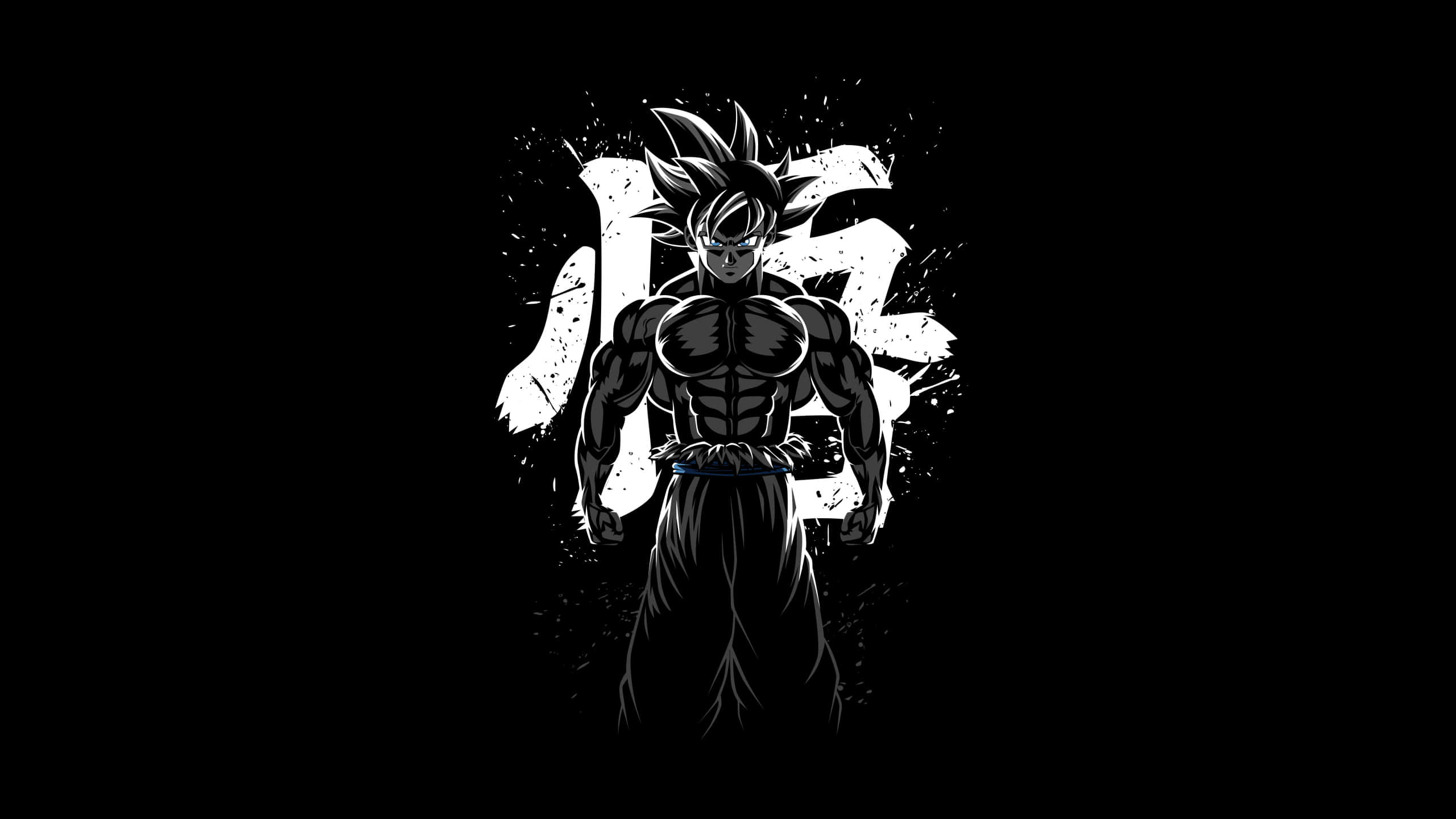 רקע Goku בשחור-לבן 1440p AMOLED טפט