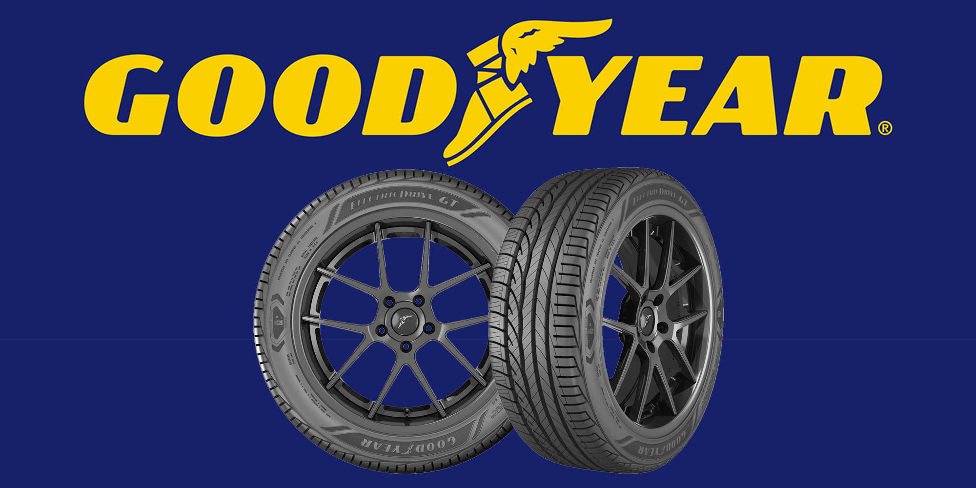 לוגו Goodyear עם צמיגים טפט