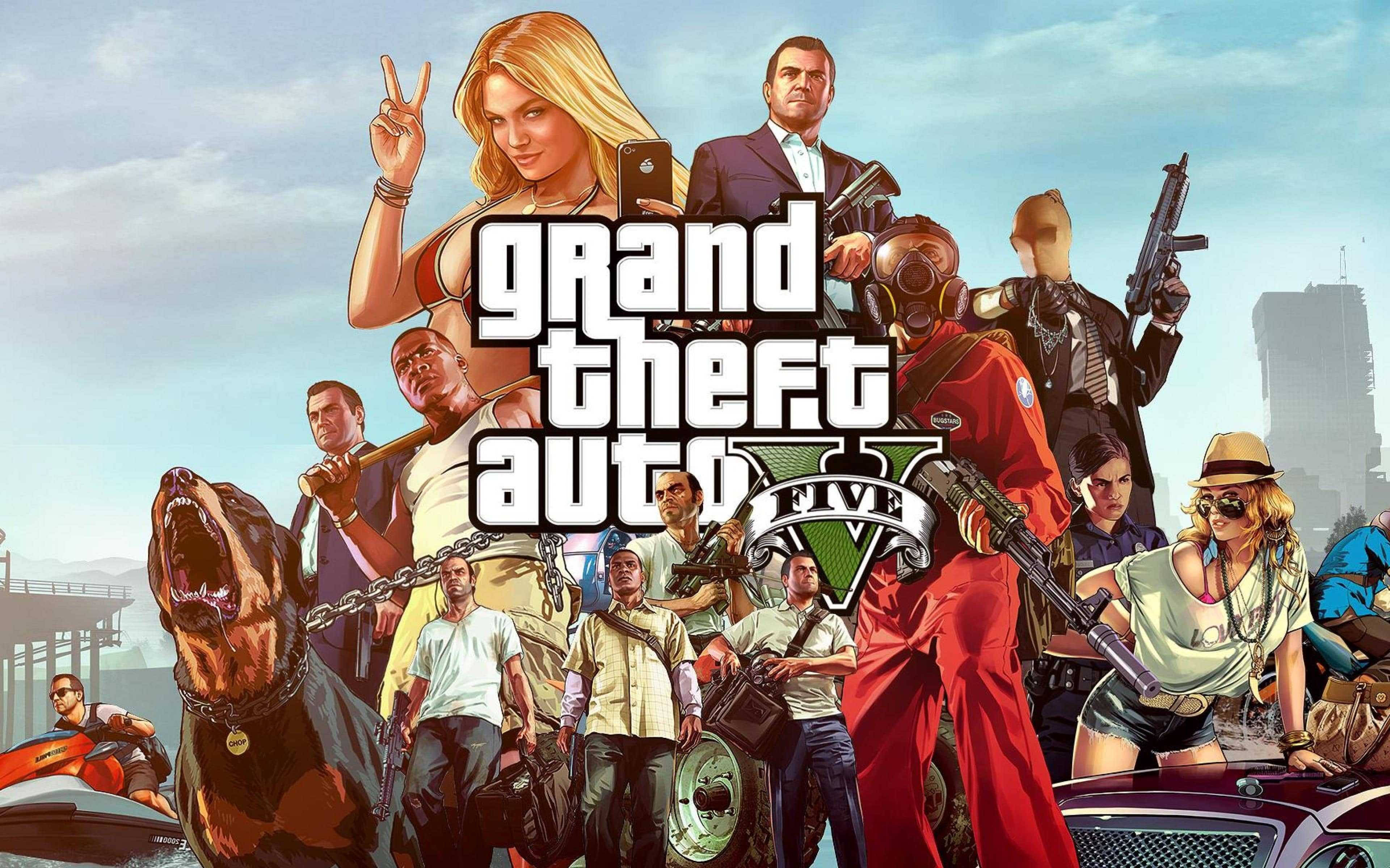 אנסמבל השחקנים של GTA 5 ב-4K טפט