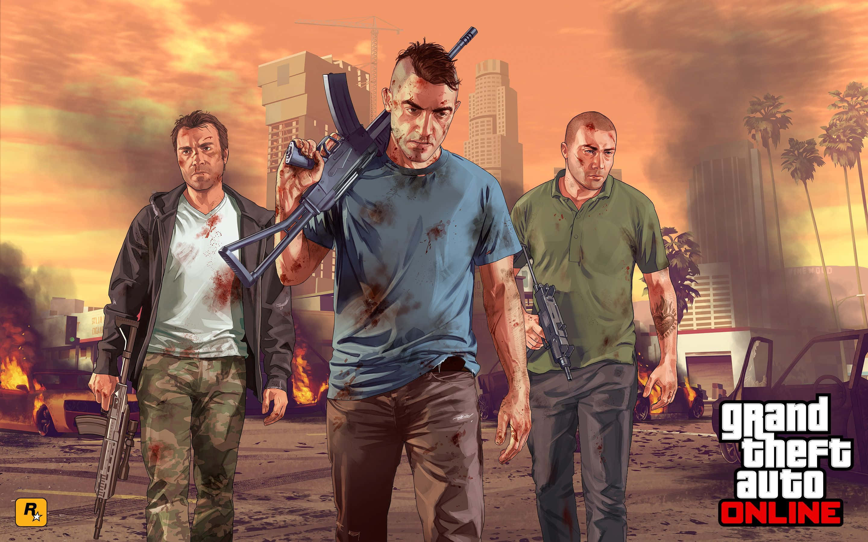 רקע GTA שלושת חברי החוליה מ-Grand Theft Auto Online טפט