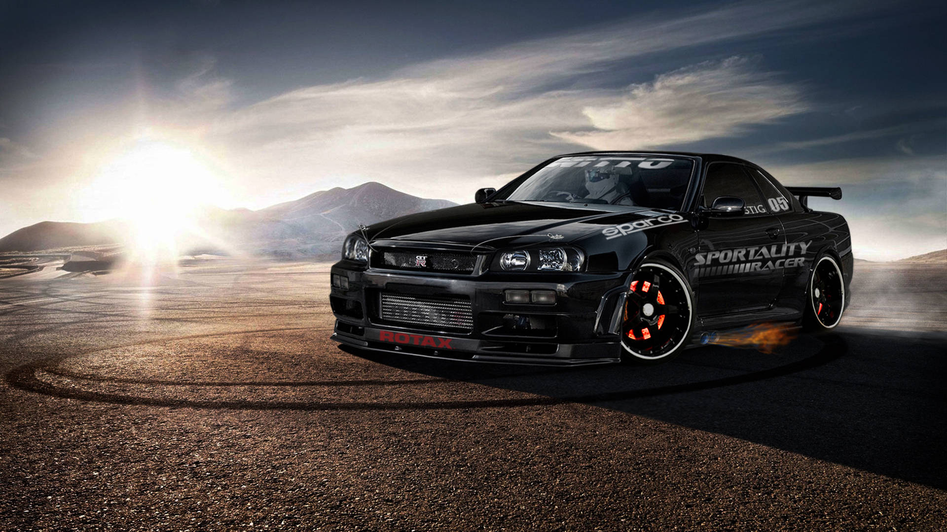 ניסאן סקייליין GTR R34 מכונית דריפט טפט