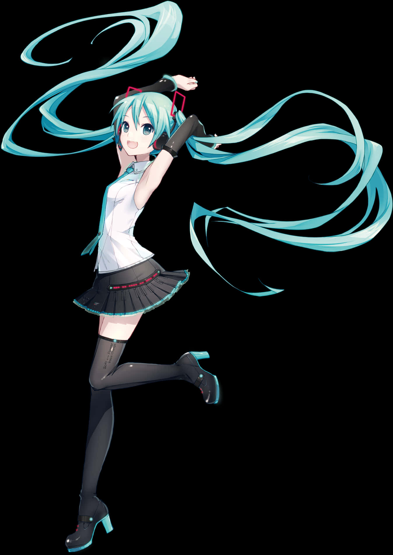 Hatsune Miku בתנוחה דינמית טפט