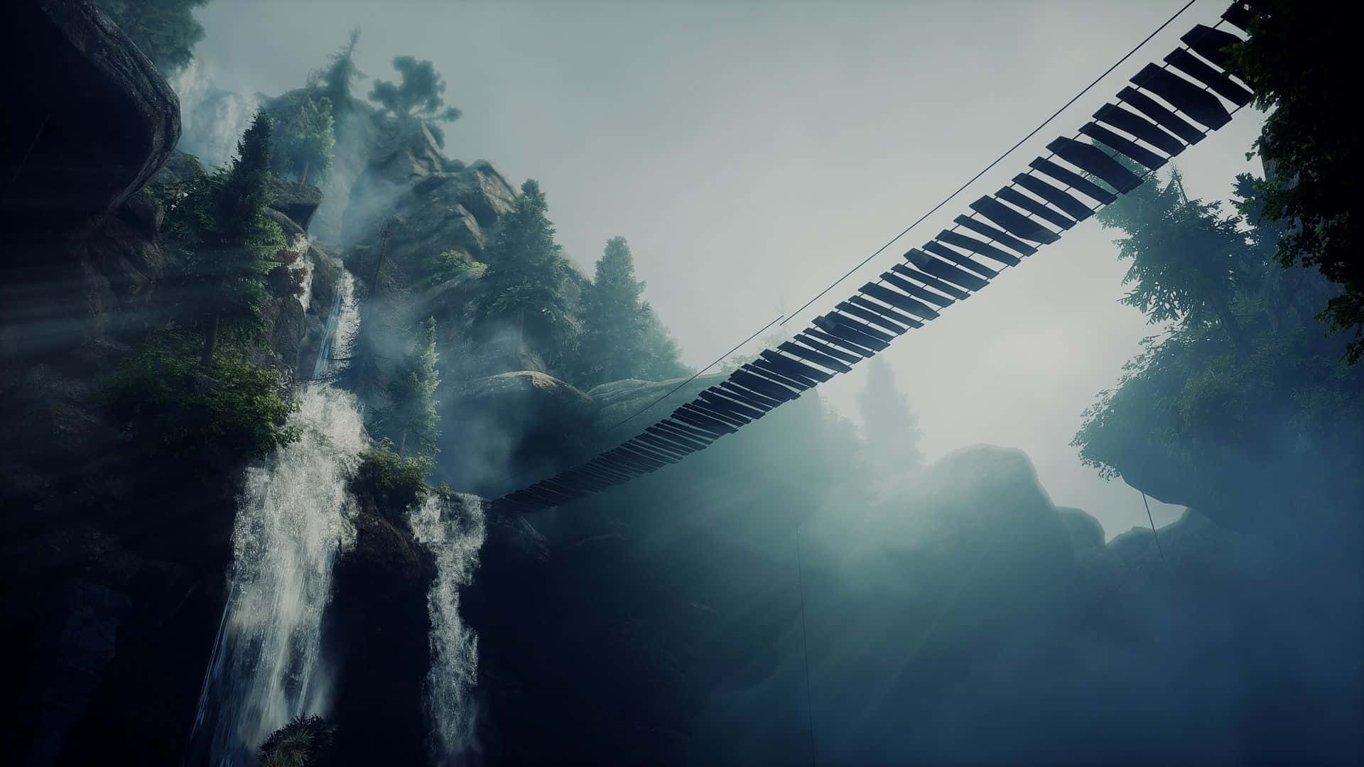 גשר תלוי ברקע HD של Dragon Age Inquisition טפט