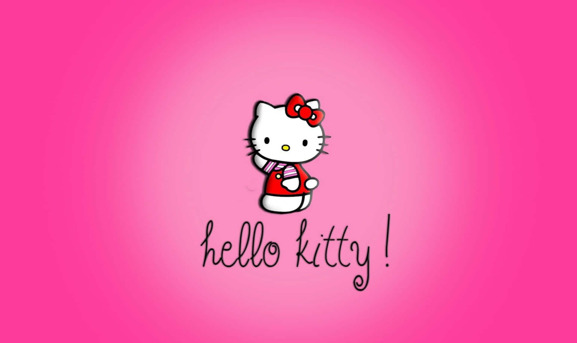 רקע ורוד עם Hello Kitty על מחשב נייד טפט