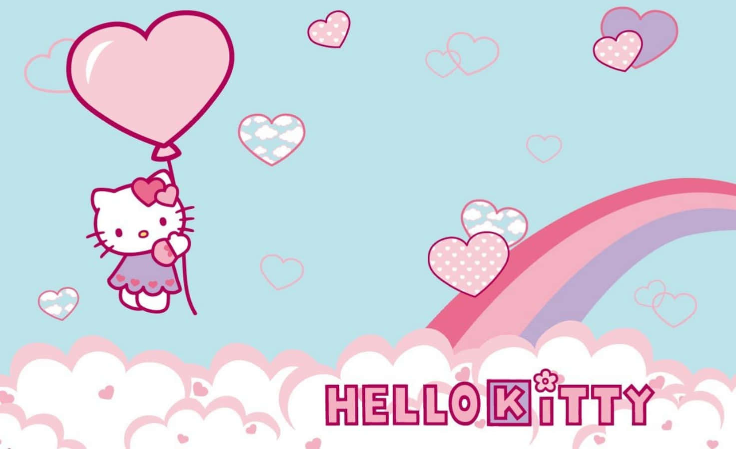 Hello Kitty מחשב נייד קשת ועננים טפט