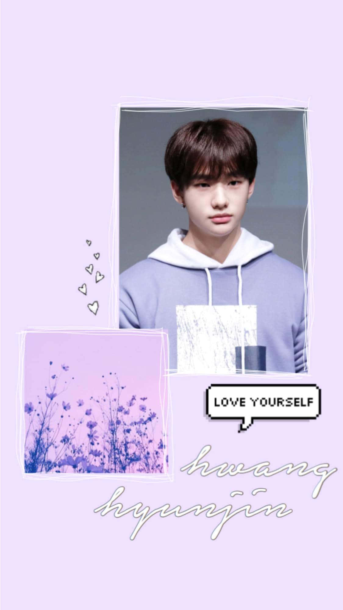 Hyunjin הראפר הדרום קוריאני אסתטיקת לילך טפט