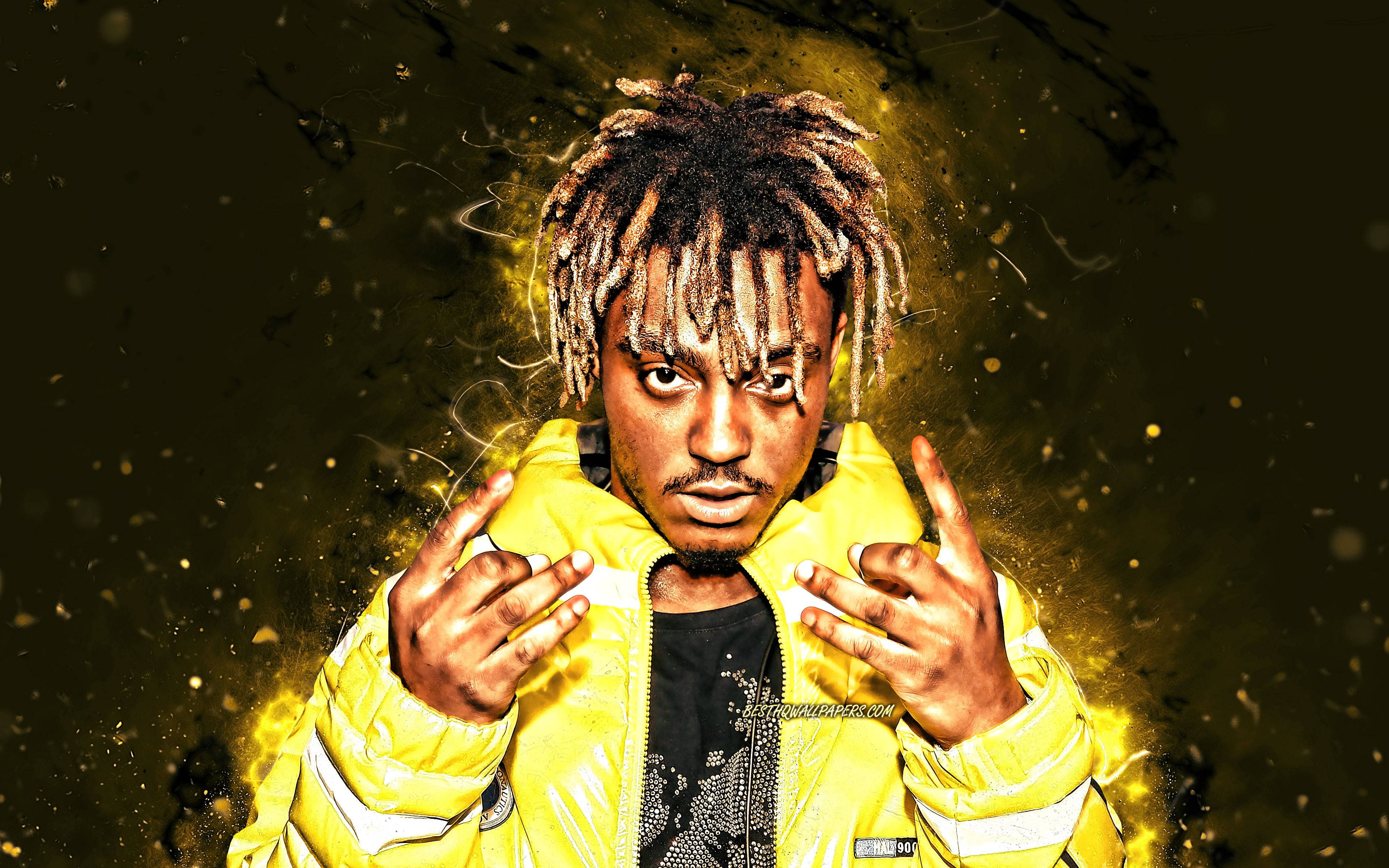 עריכת מעריצים צהובה של Juice Wrld 4K טפט