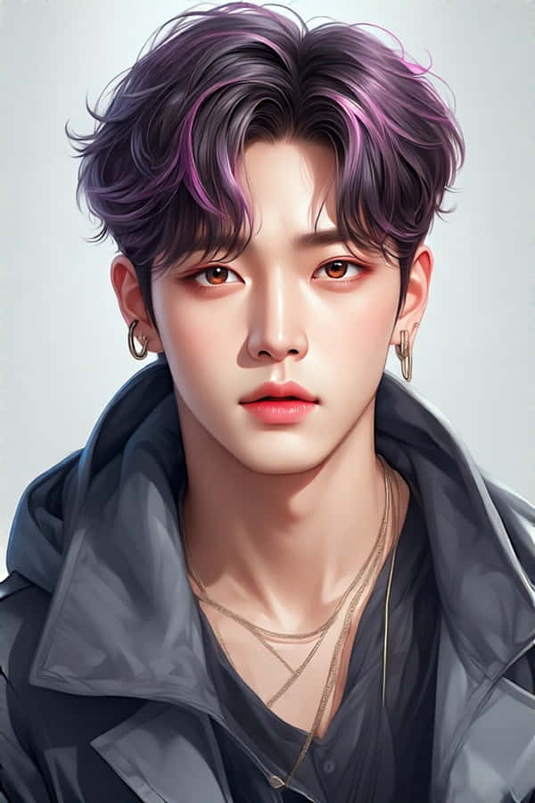 דיוקן ריאליסטי של כוכב K-pop בהשראת סגנון BTS טפט