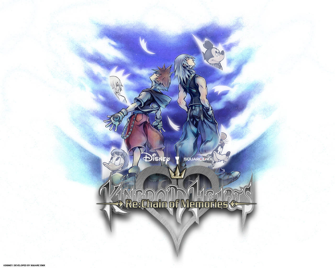 קו רקיע כחול עם לוגו Kingdom Heart טפט