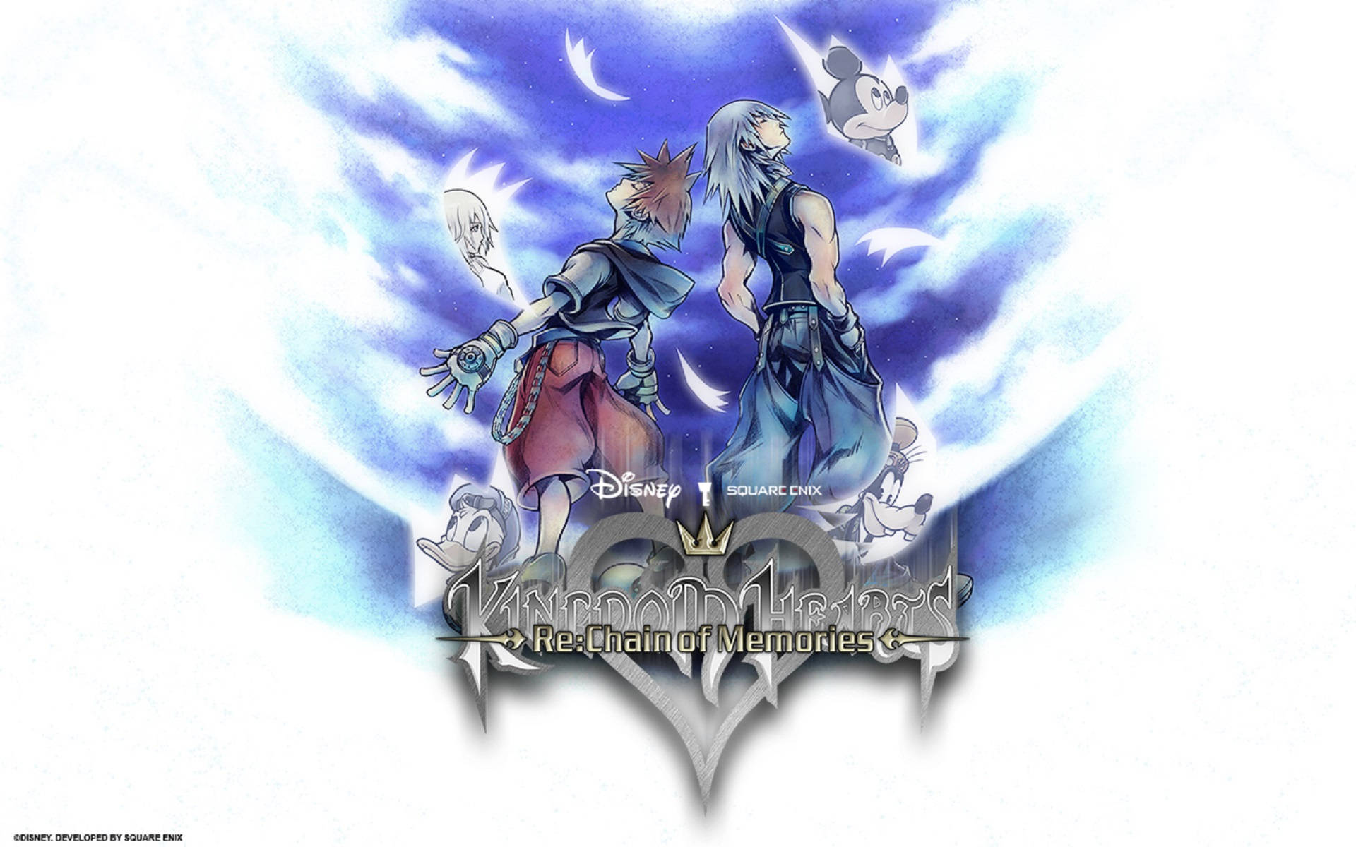 דמויות מרתקות עם לוגו Kingdom Heart טפט