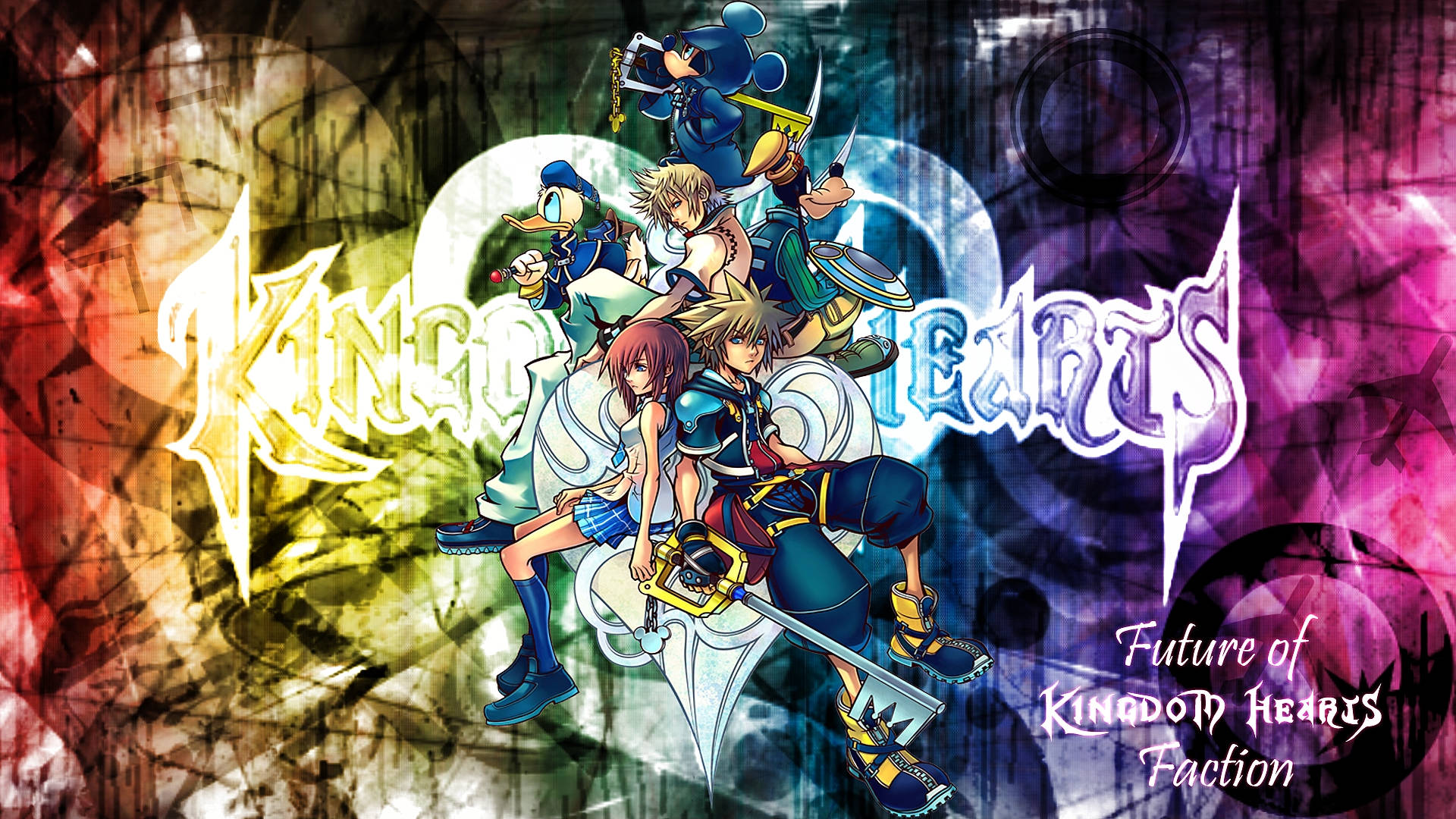 לוגו Kingdom Heart על עיצוב מופשט טפט