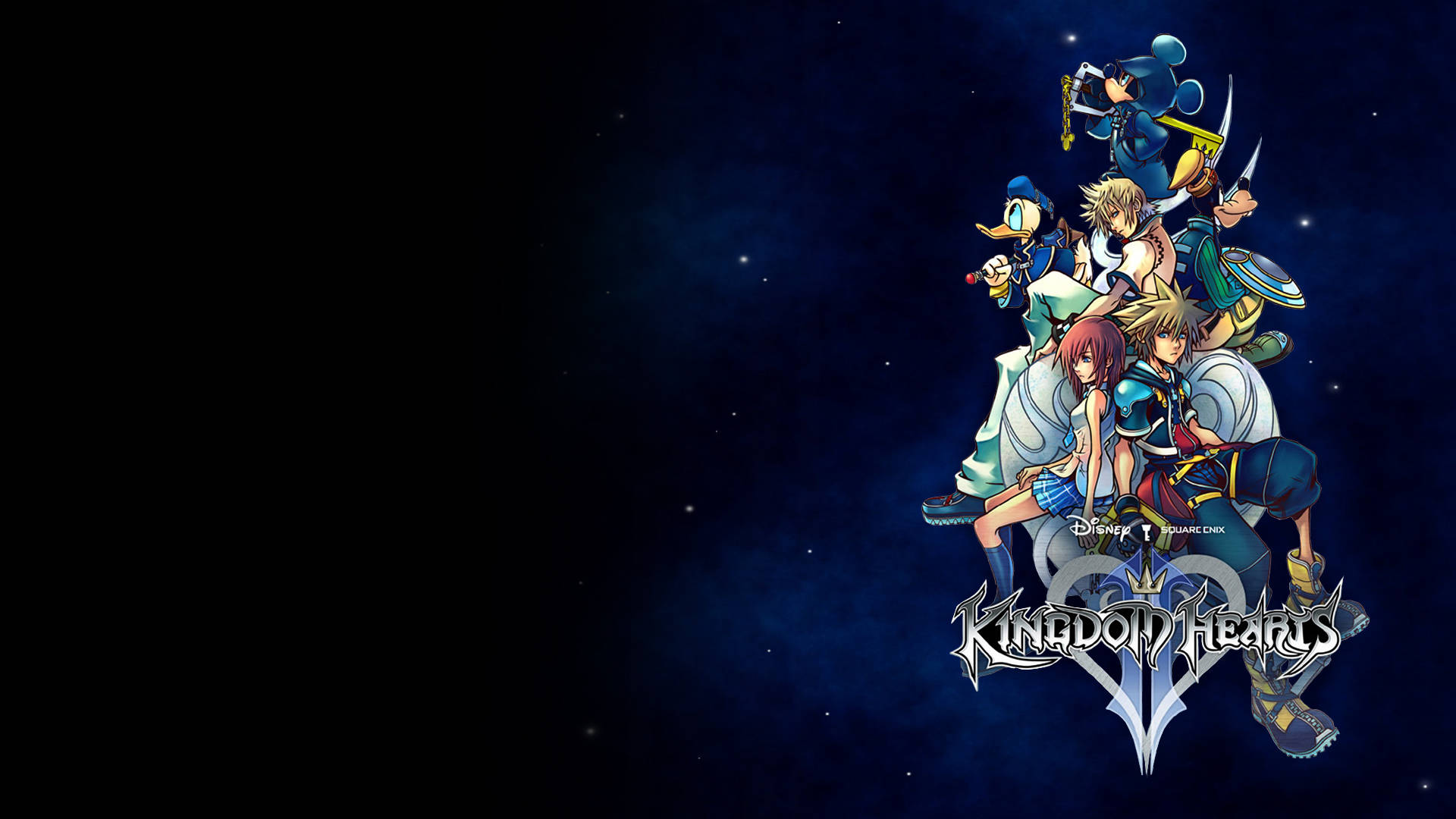 לוגו Kingdom Hearts על רקע כהה טפט