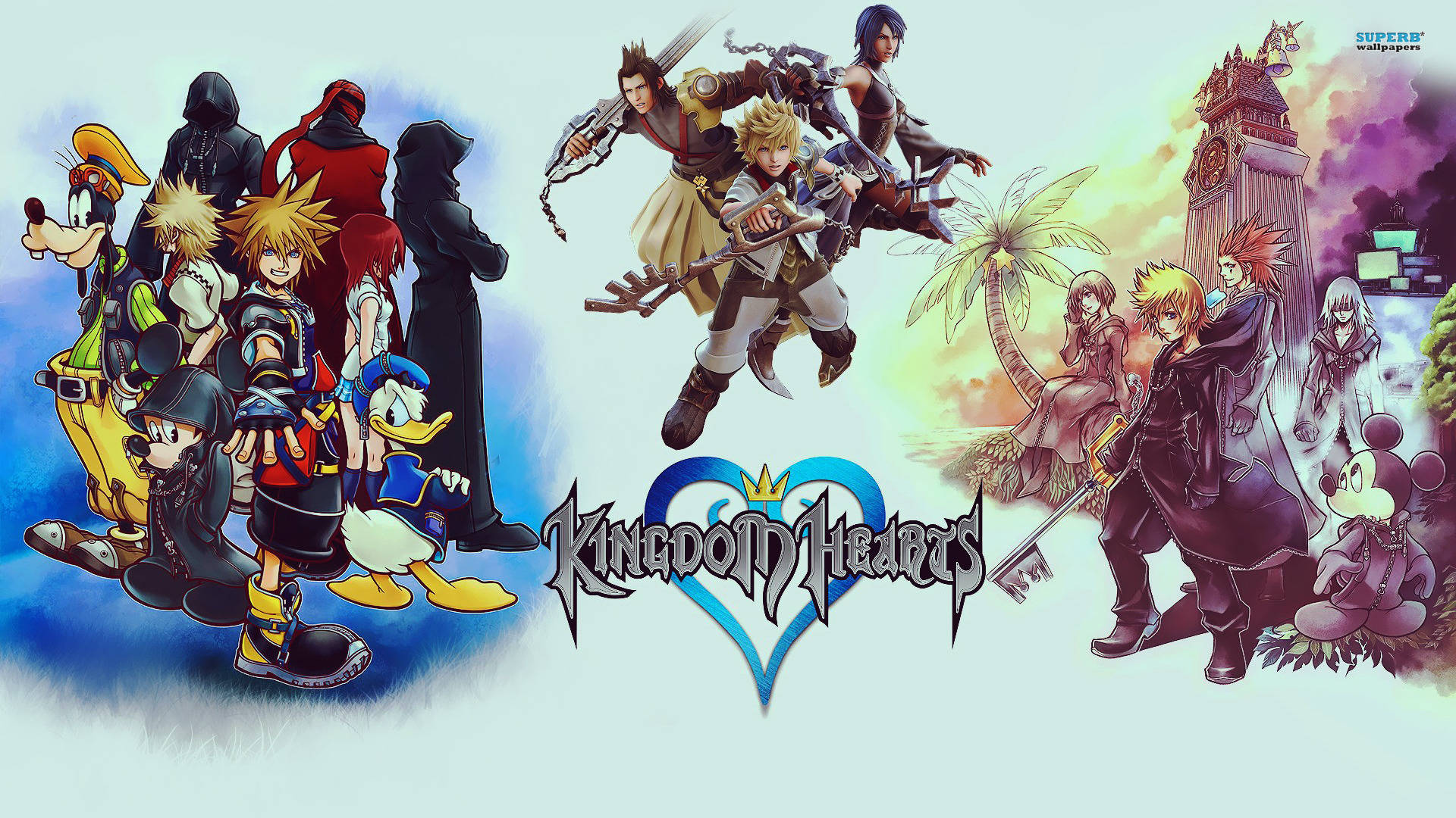 תצוגת לוגו מגניבה של Kingdom Hearts טפט