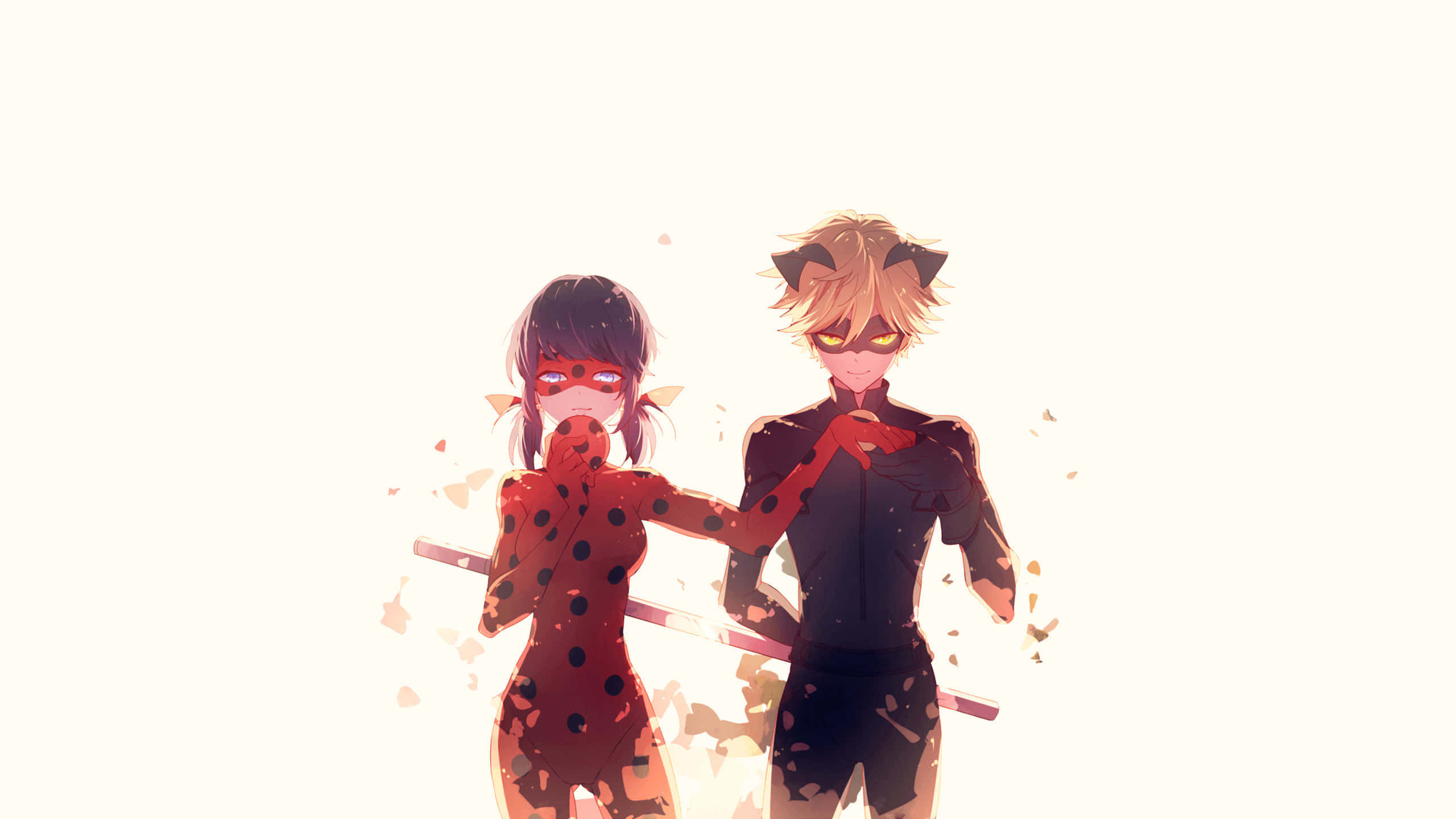 תמונה אסתטית מצחיקה של Ladybug ו-Cat Noir מאנימה טפט