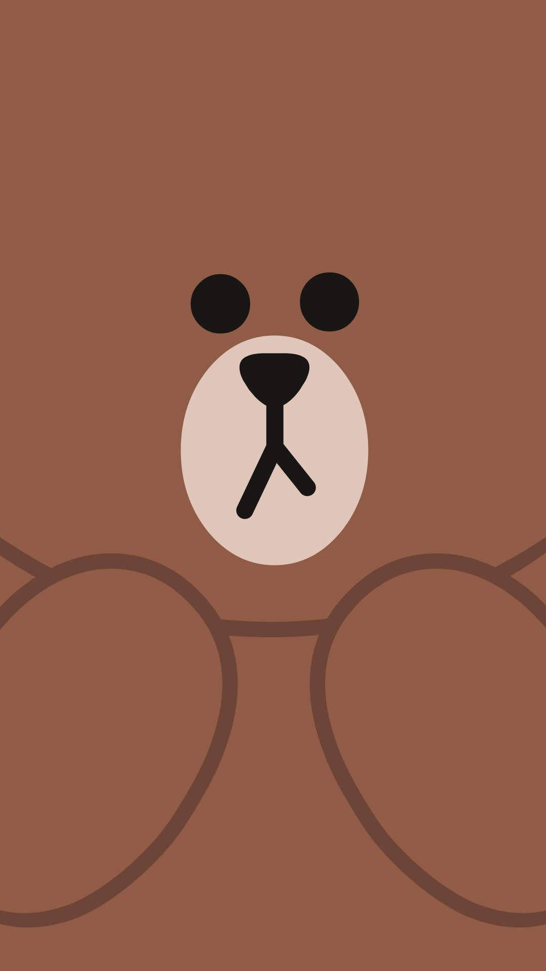 דובון חום קוריאני של Line Friends טפט