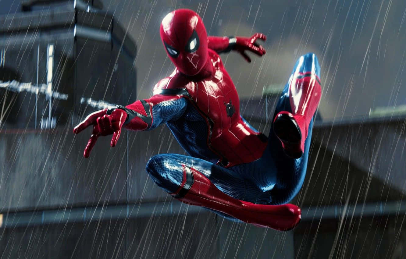 ספיידרמן של Marvel PS4 בגשם טפט