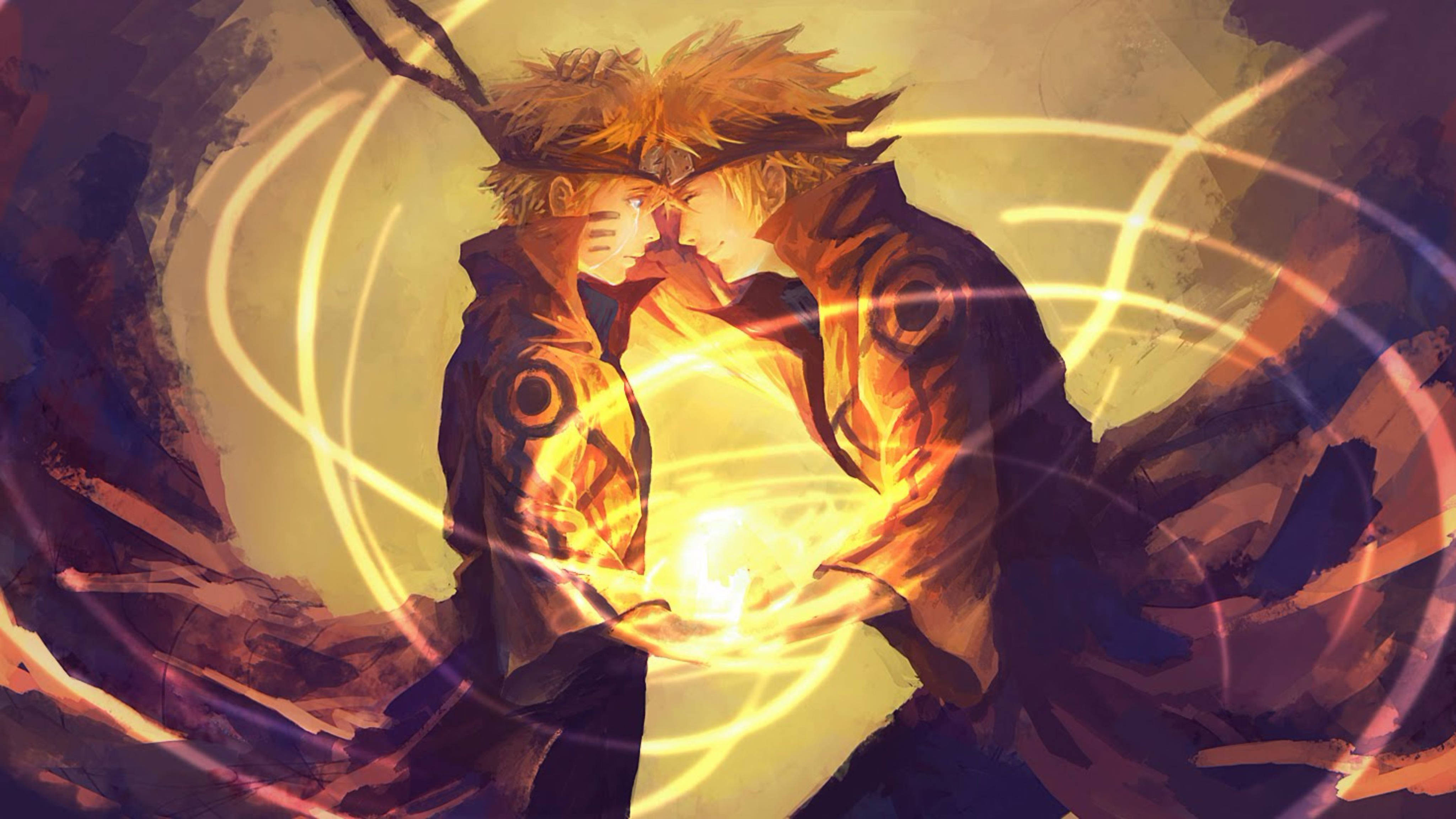 Minato ו-Naruto 4K טפט