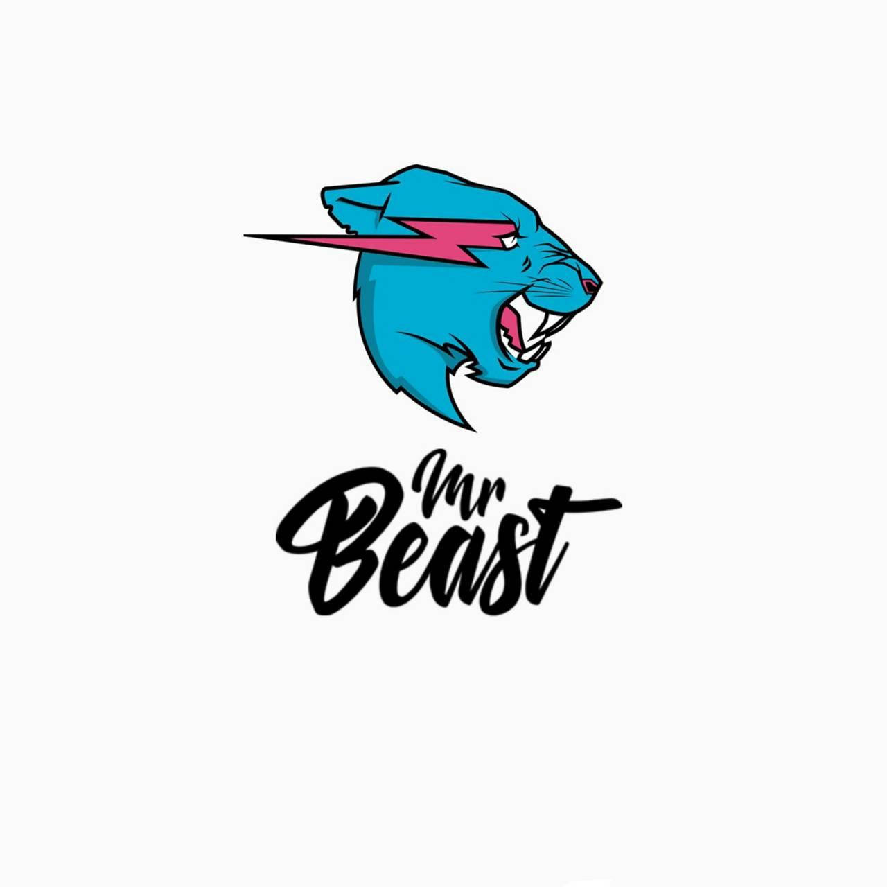 לוגו וסימן מילים של Mr Beast בצבעים עזים טפט