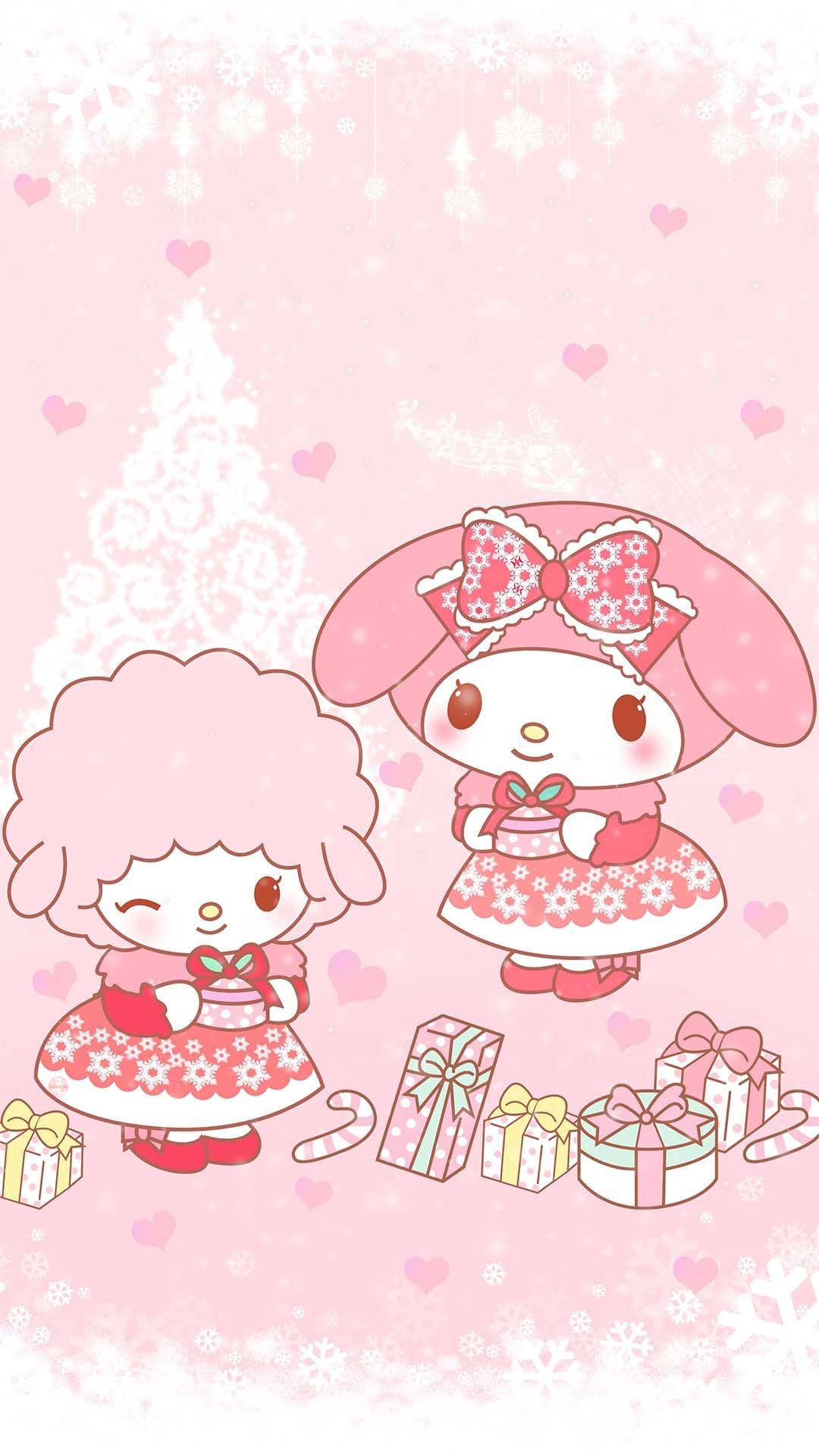 My Melody מתנות חג מולד ורודות PFP טפט