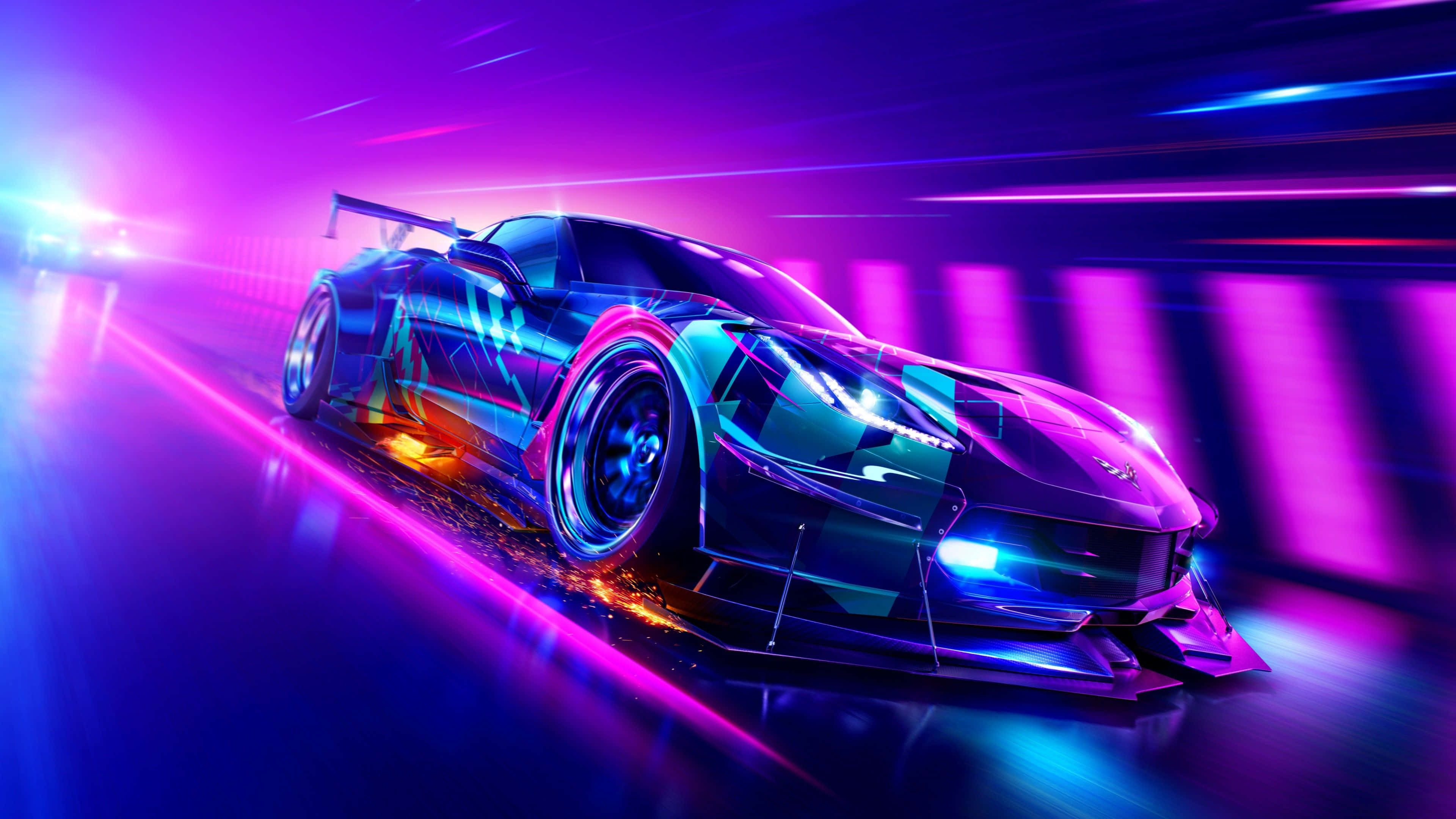 קורבט ניאון מגניב Need for Speed טפט