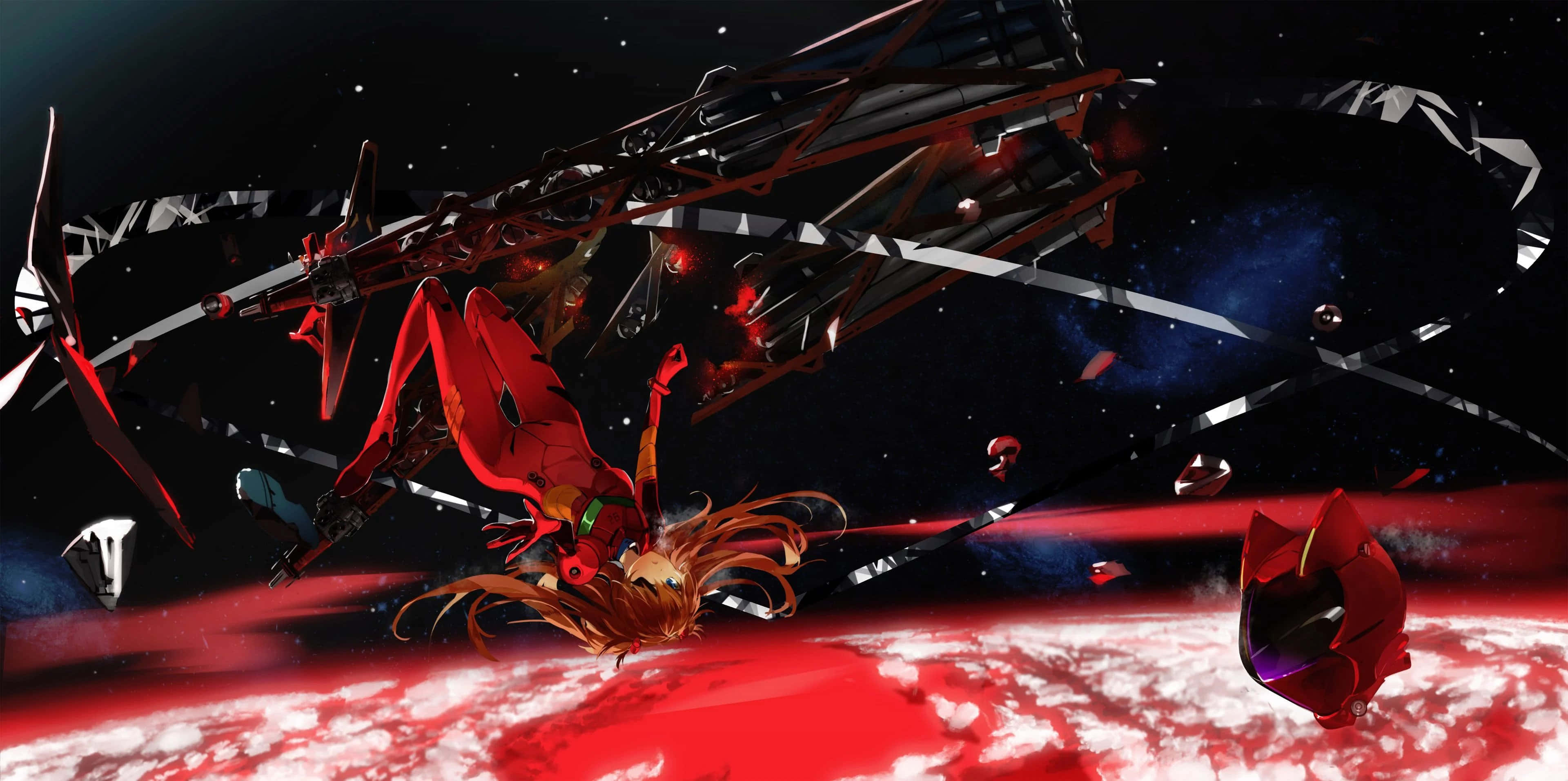 סצנה נשגבת ועוצמתית ב-Neon Genesis Evangelion טפט