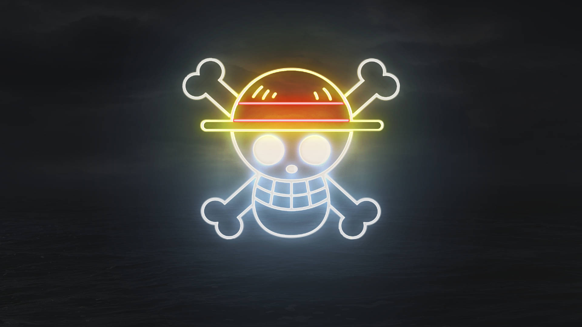 לוגו ניאון זוהר של One Piece ב-4K טפט