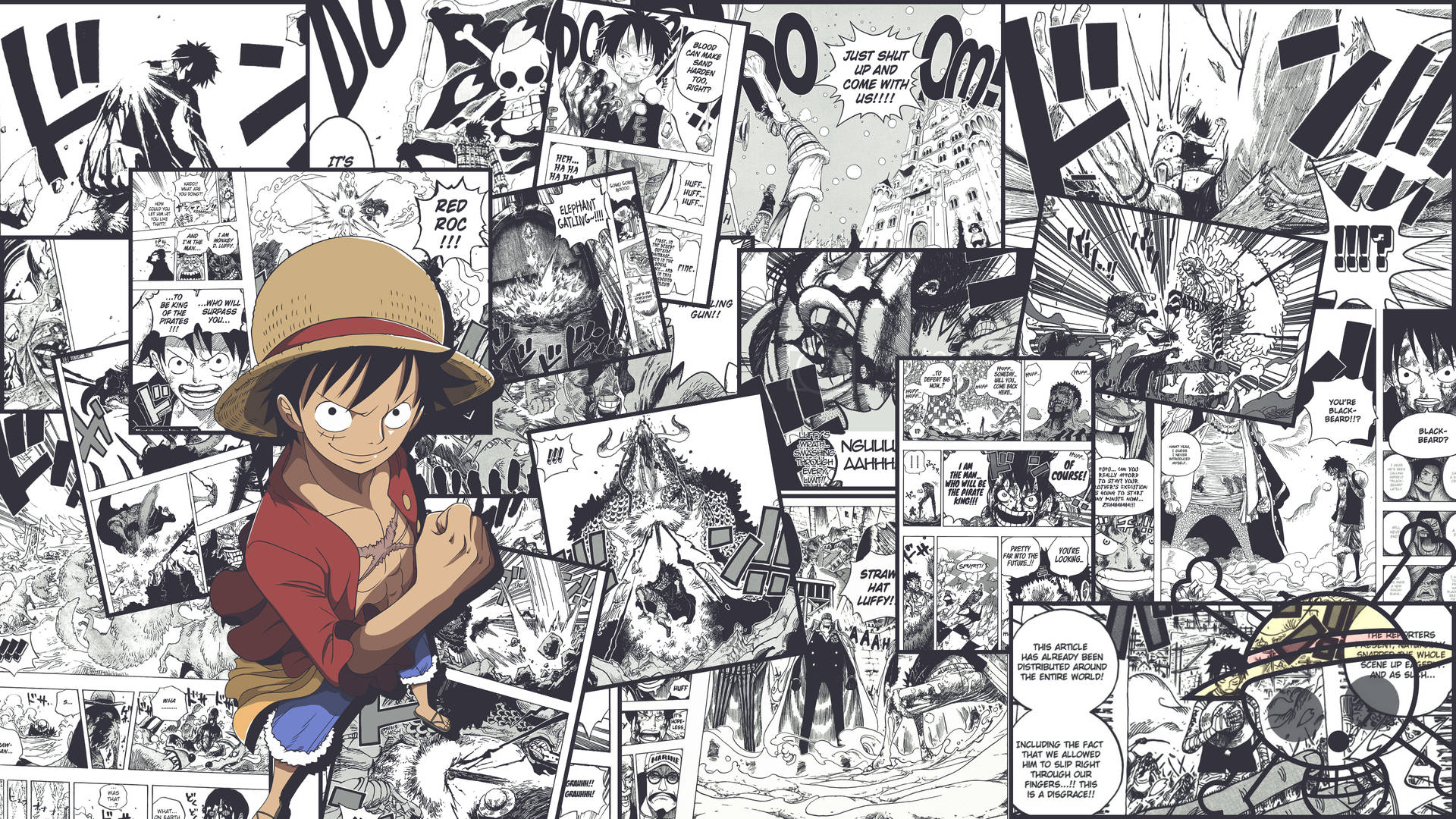 טפט רצועות מנגה של One Piece 4k — און פיס 4K טפט