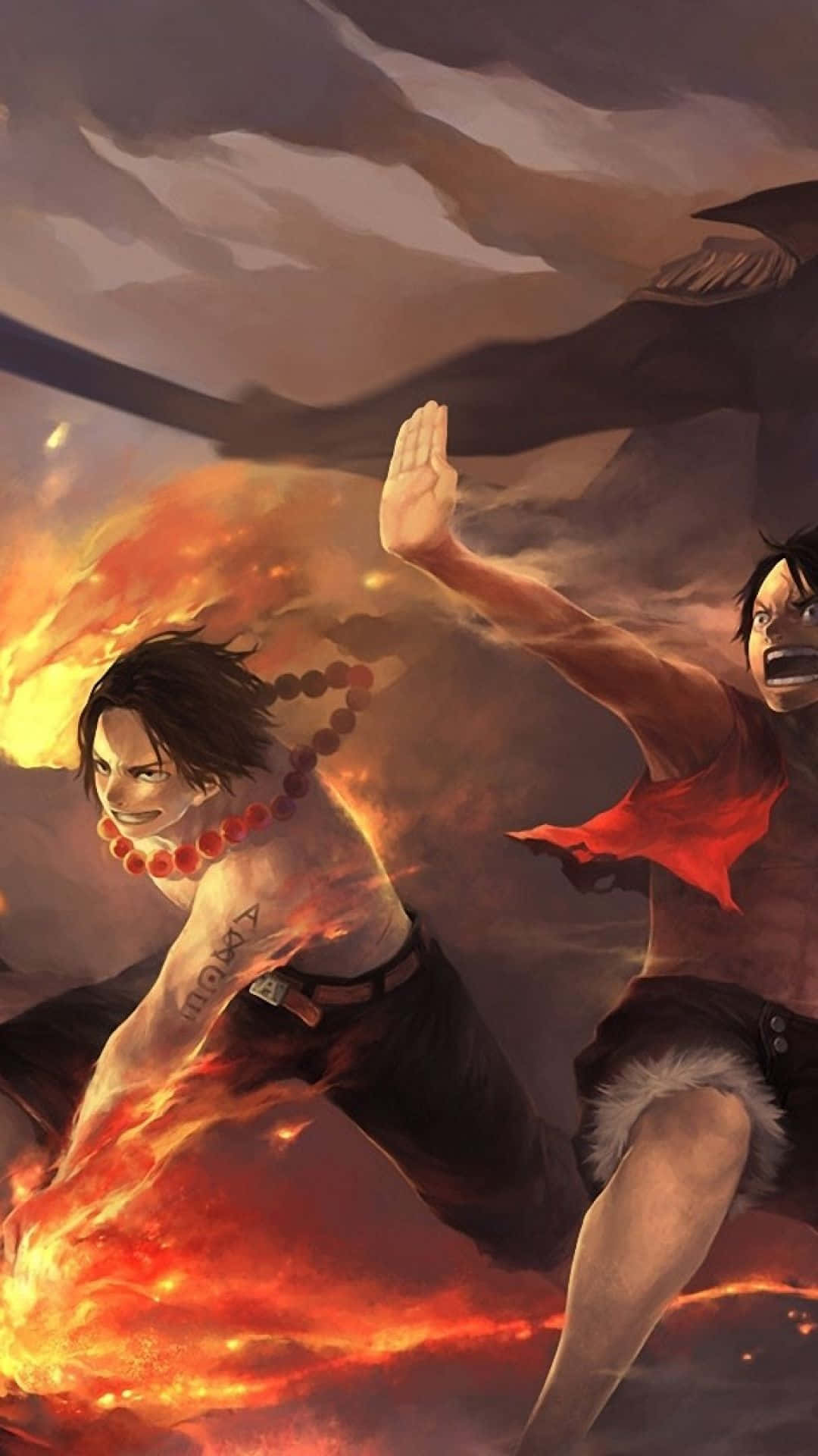 אייס ולופי מטלפון של One Piece טפט