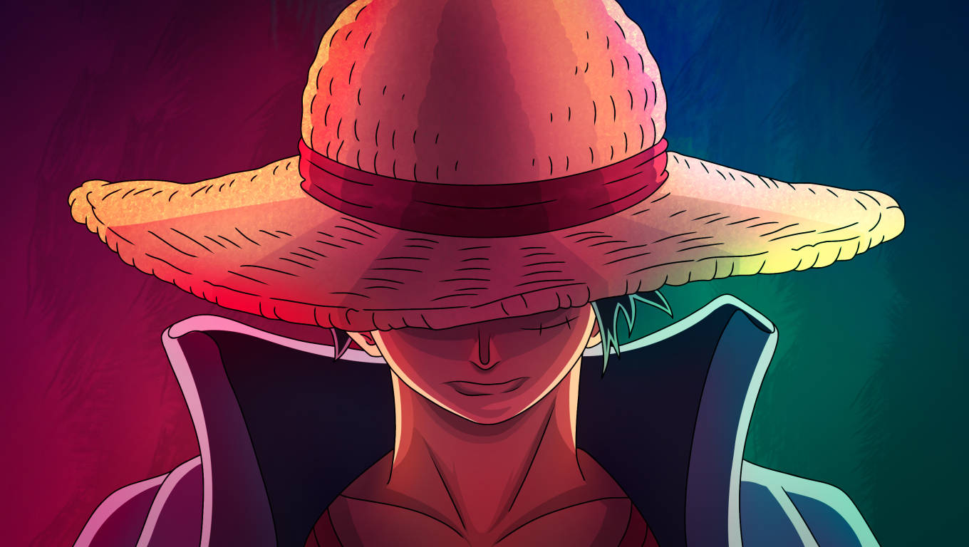 One Piece שולחן עבודה מעבר אדום כחול טפט