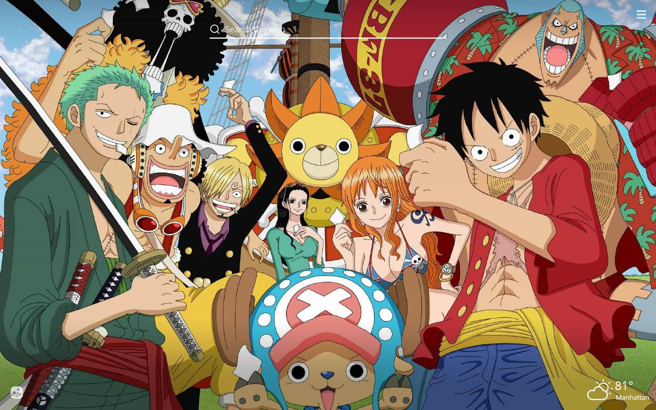 לופי והחבורה טפט One Piece לשולחן העבודה טפט