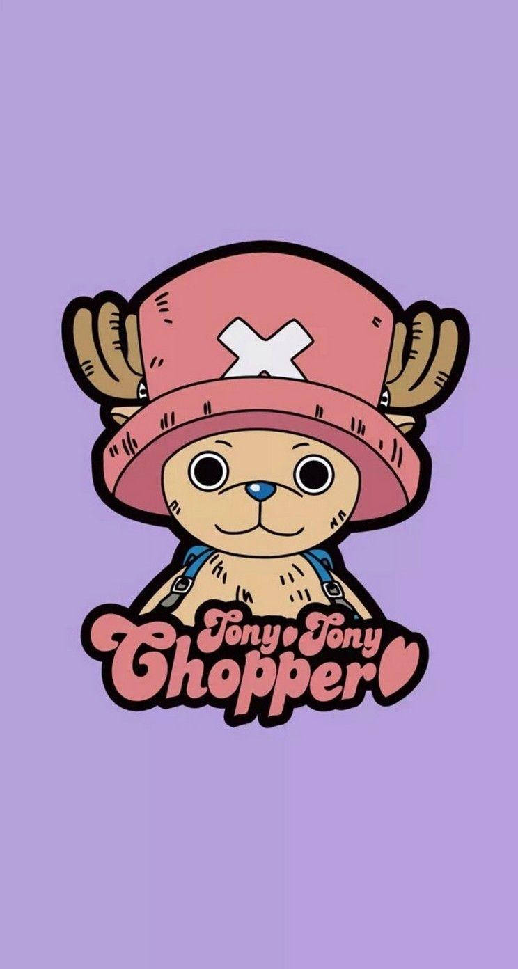 טלפון One Piece צ'ופר על רקע סגול טפט