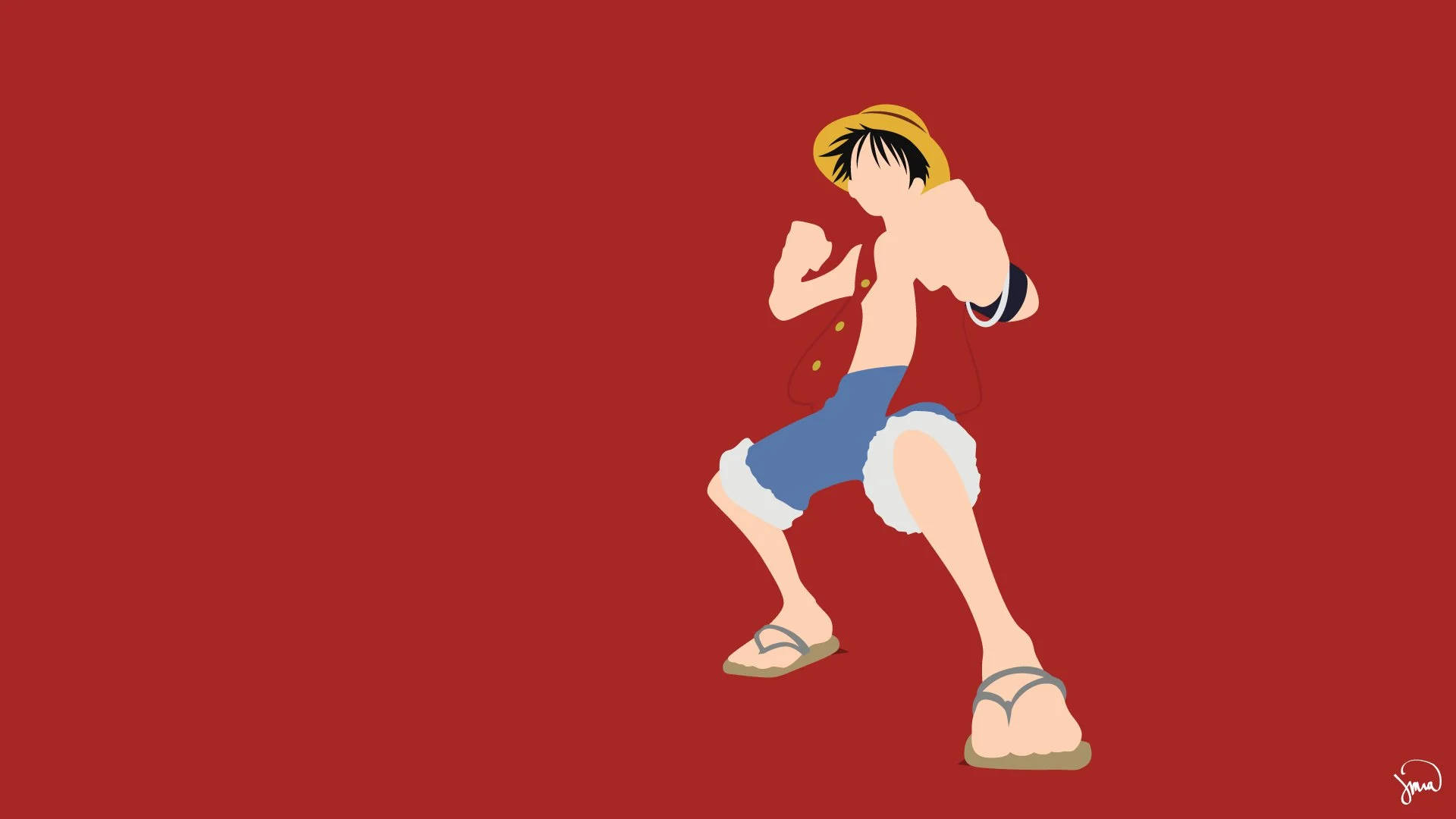 One Piece אדום מינימליסטי לאייפון טפט