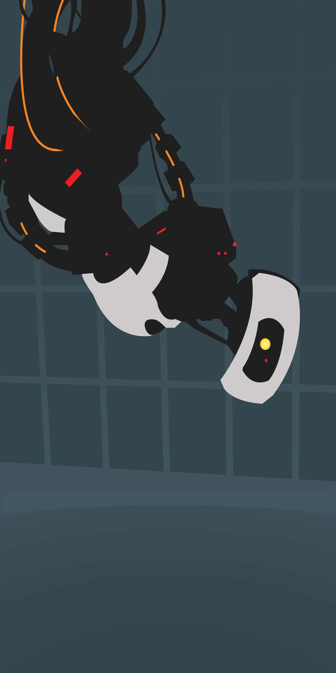 רקע מינימלי ל-Pixel 3 עם ציור פאנרט של GLAdOS טפט