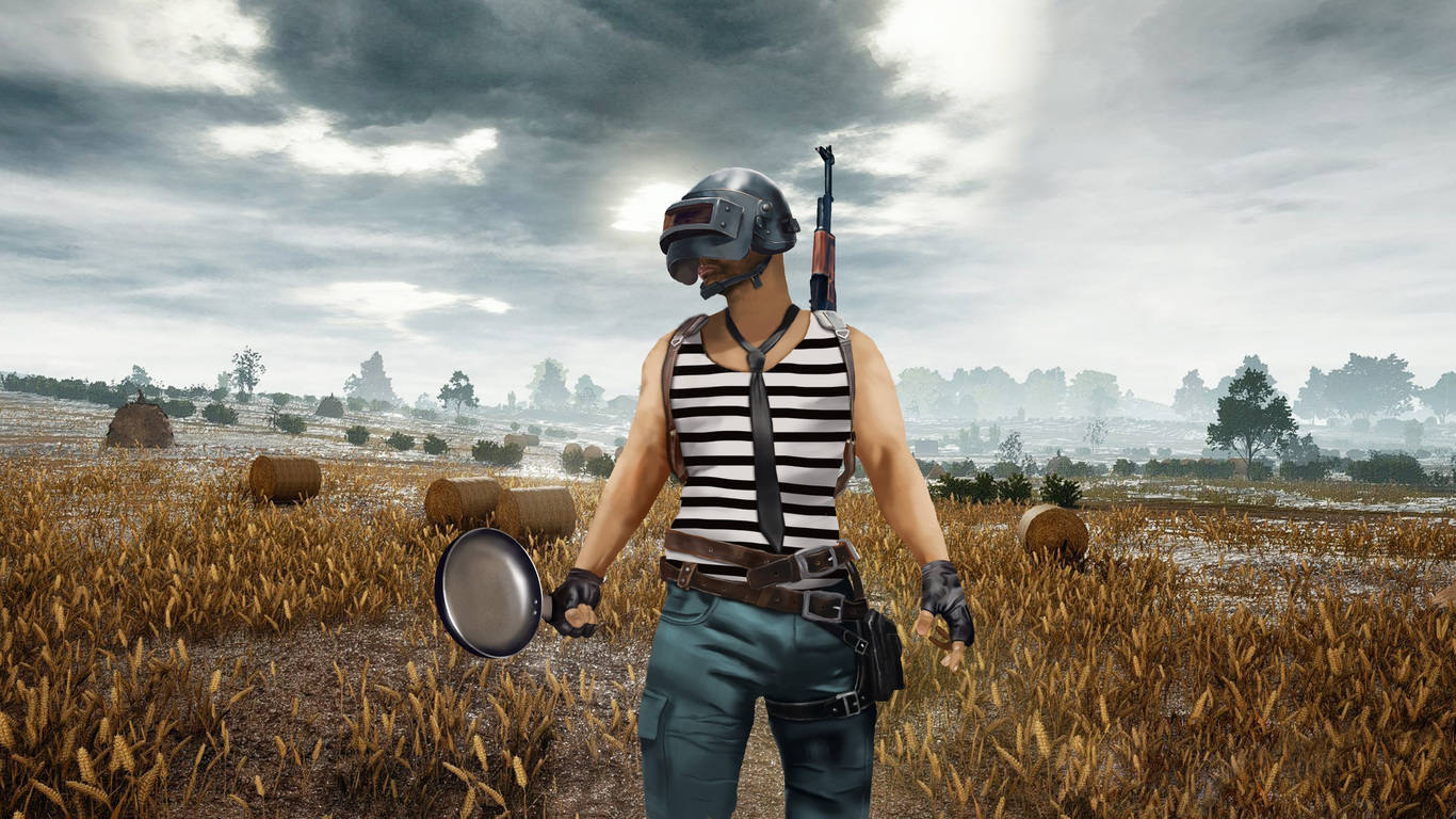 ויקטור ב-PUBG מחזיק מחבת 1366x768 טפט